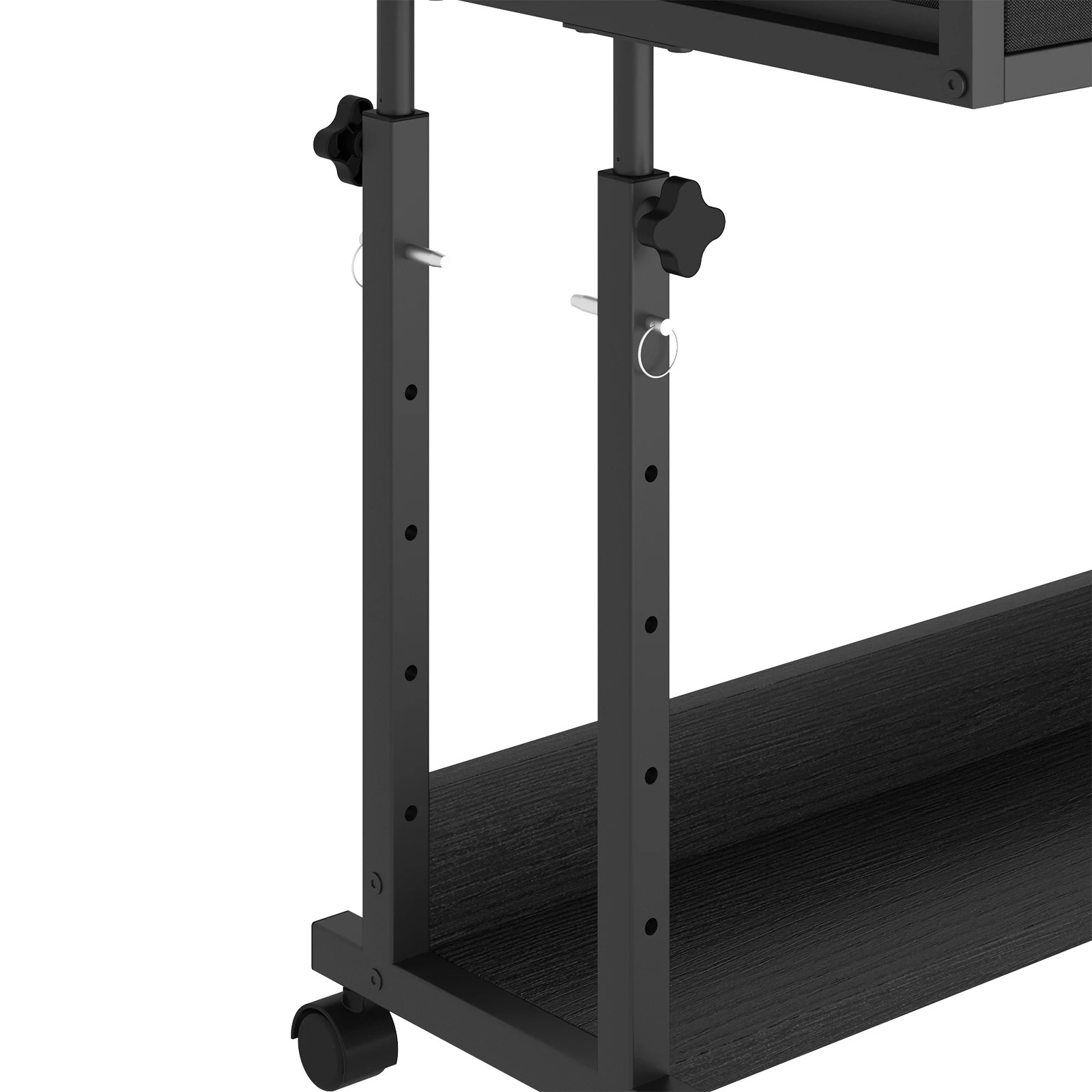 4 Advwin Small Portable Rolling Standing Desk Adjustable Height with 2 Fabric Drawers - Black, 4 of 9