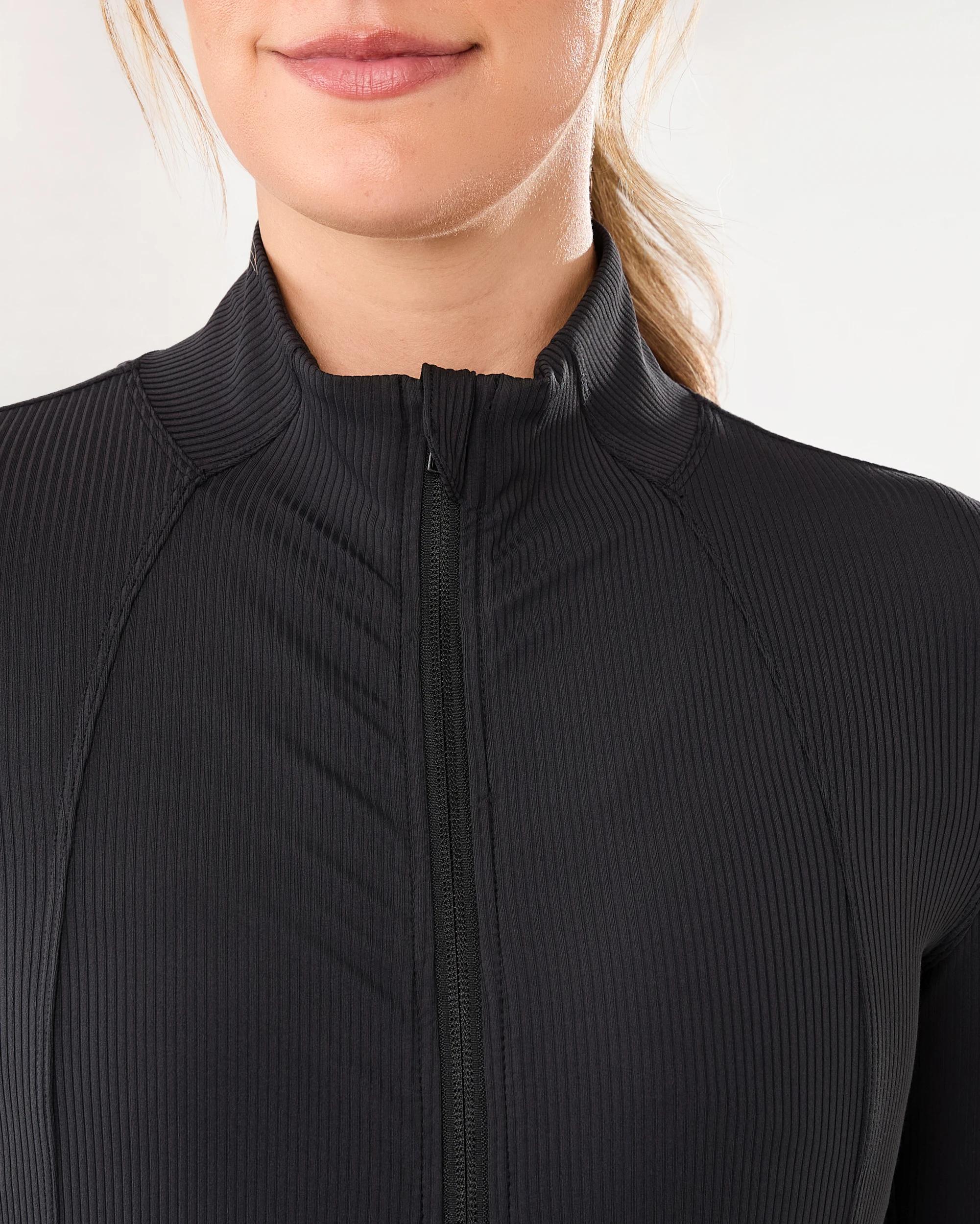 6 Active Womens Ultrasoft Rib Jacket Black, 6 of 8