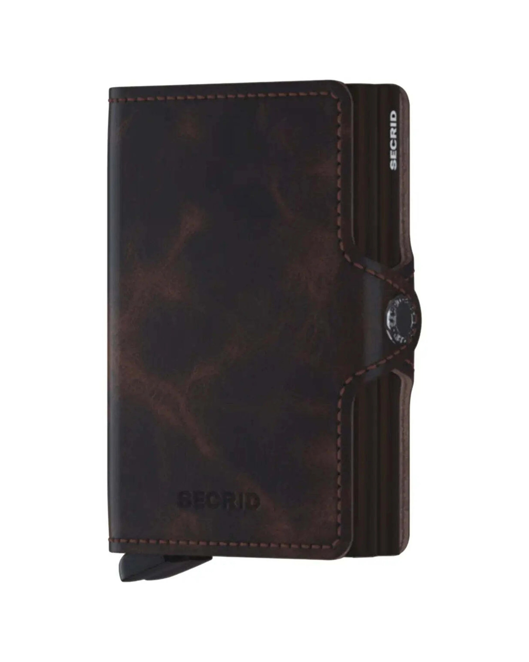 1 Secrid Twinwallet Compact RFID Wallet Aluminium Leather RFID Protection Vintage Chocolate - Brown, 1 of 4