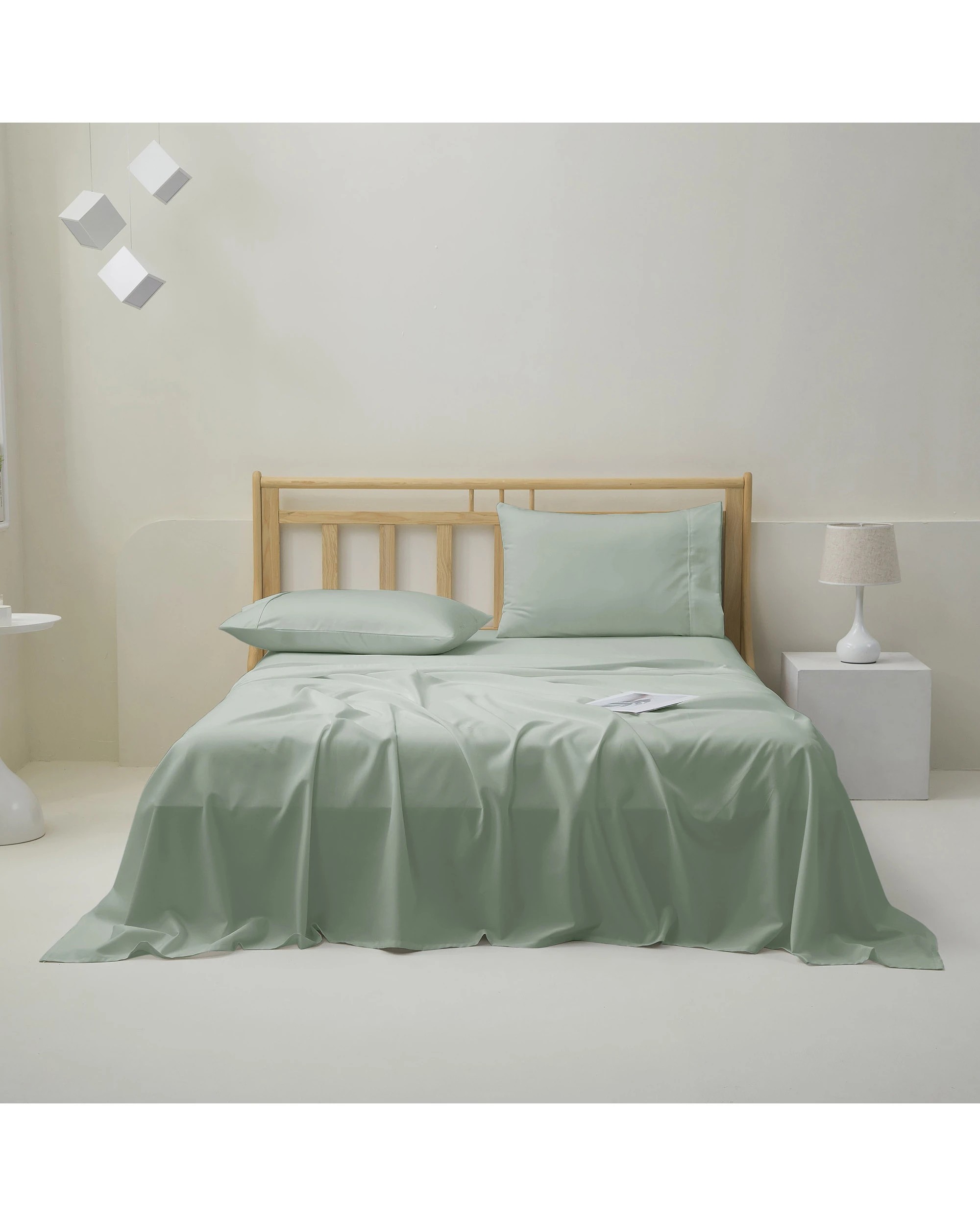 1 Dreamaker 1500TC Cotton Rich Sateen Sheet Set - King Bed - Sage, 1 of 7