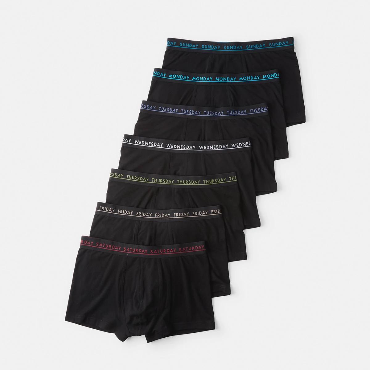 1 7 Pack 7 Day Trunks BLACK, 1 of 10