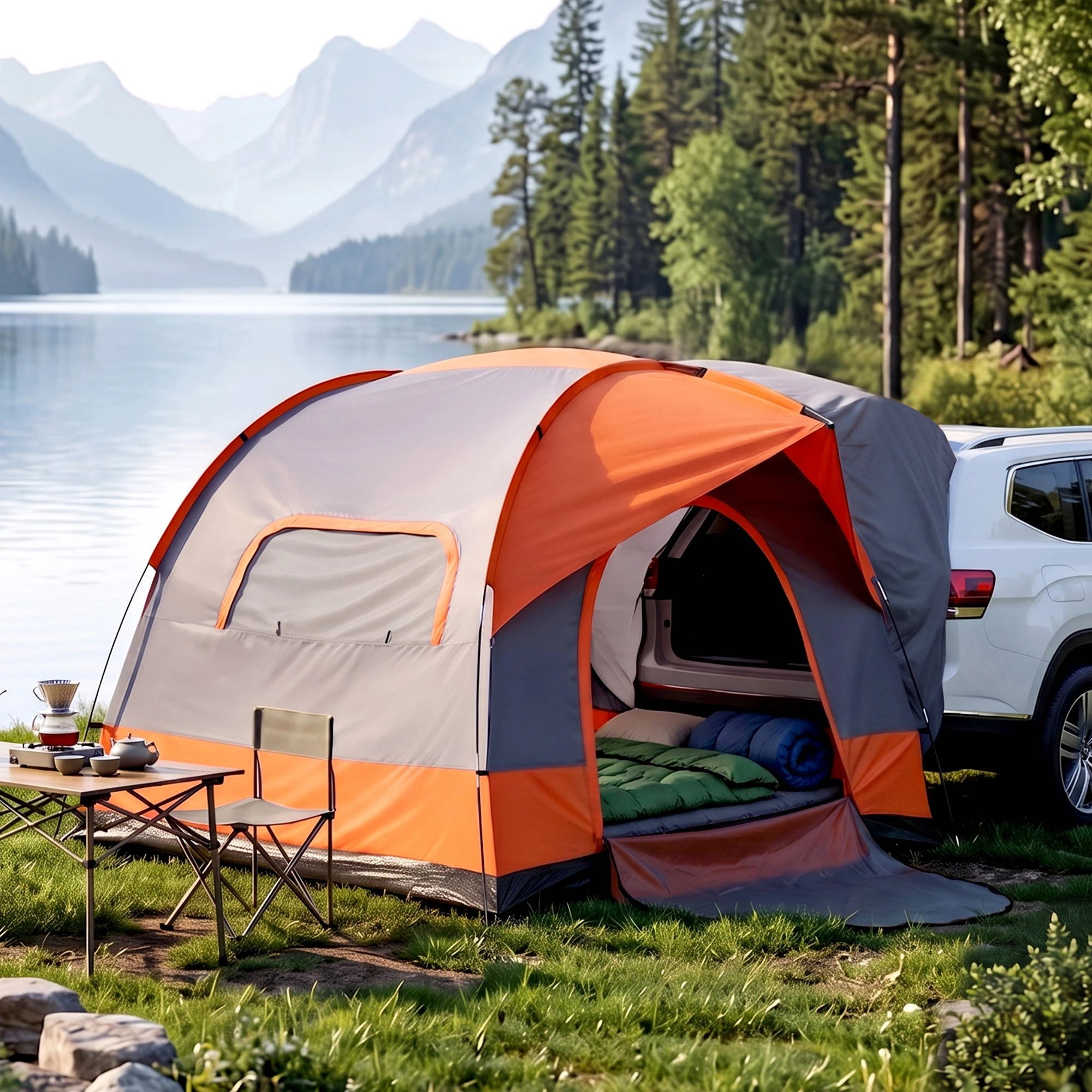 8 Weisshorn Camping Tent SUV Family Camping Car Tent 6-8 Person 250cm - Orange, 8 of 8