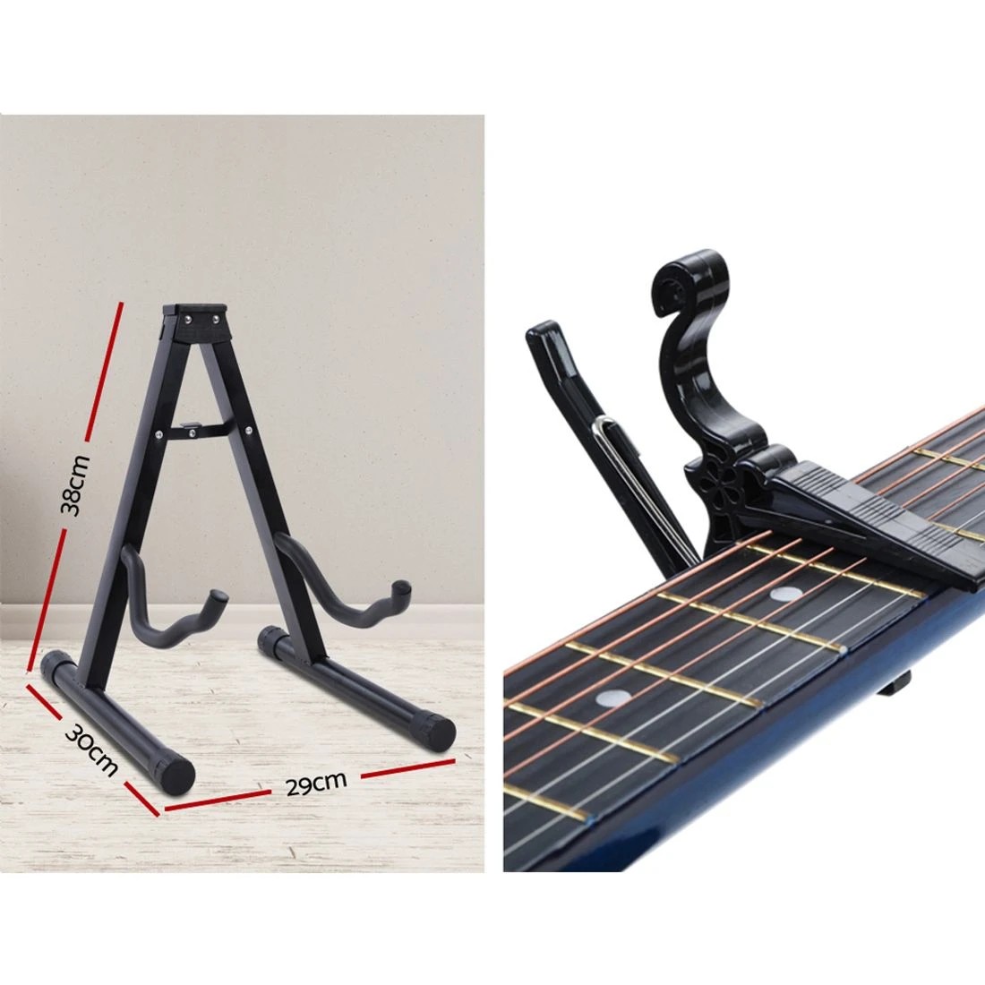3 Alpha 34 Inch Classical Guitar Wooden Body Nylon String w/ Stand Beignner - Multi, 3 of 7