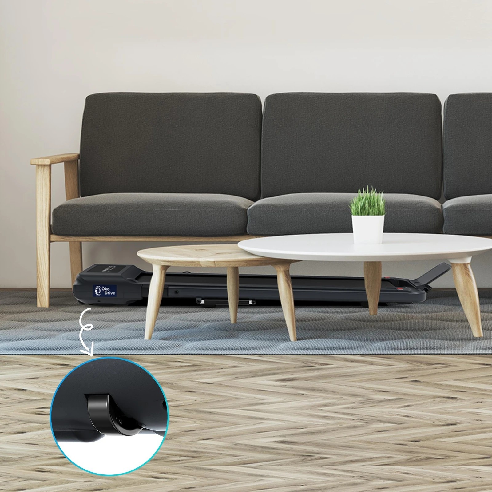 8 Black Lord Treadmill 2 IN 1 Electric Walking Pad Hydraulic Foldable 40cm Belt - Grey, 8 of 10