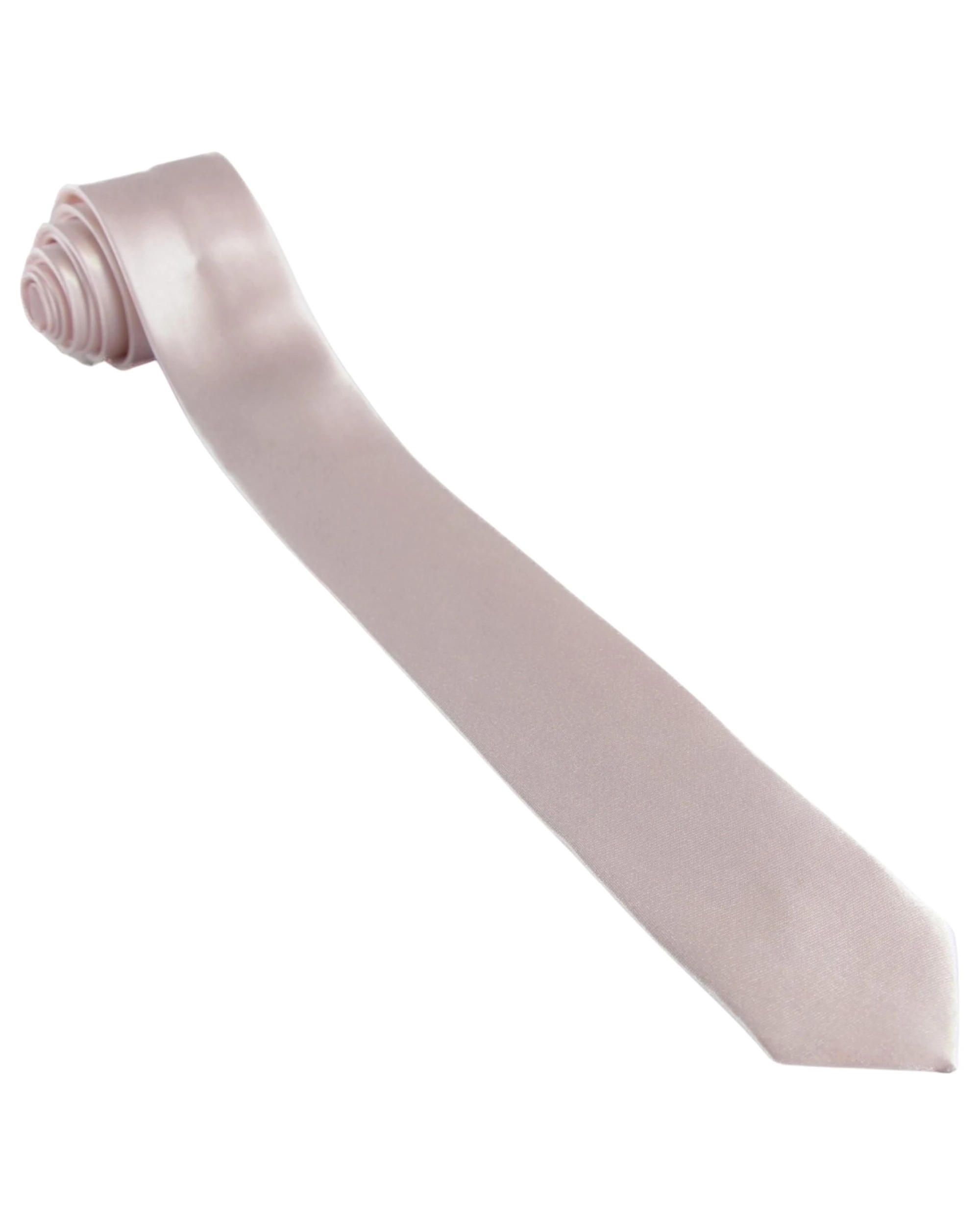 2 Zasel Mens Blush 5cm Skinny Plain Neck Tie - Pink, 2 of 5