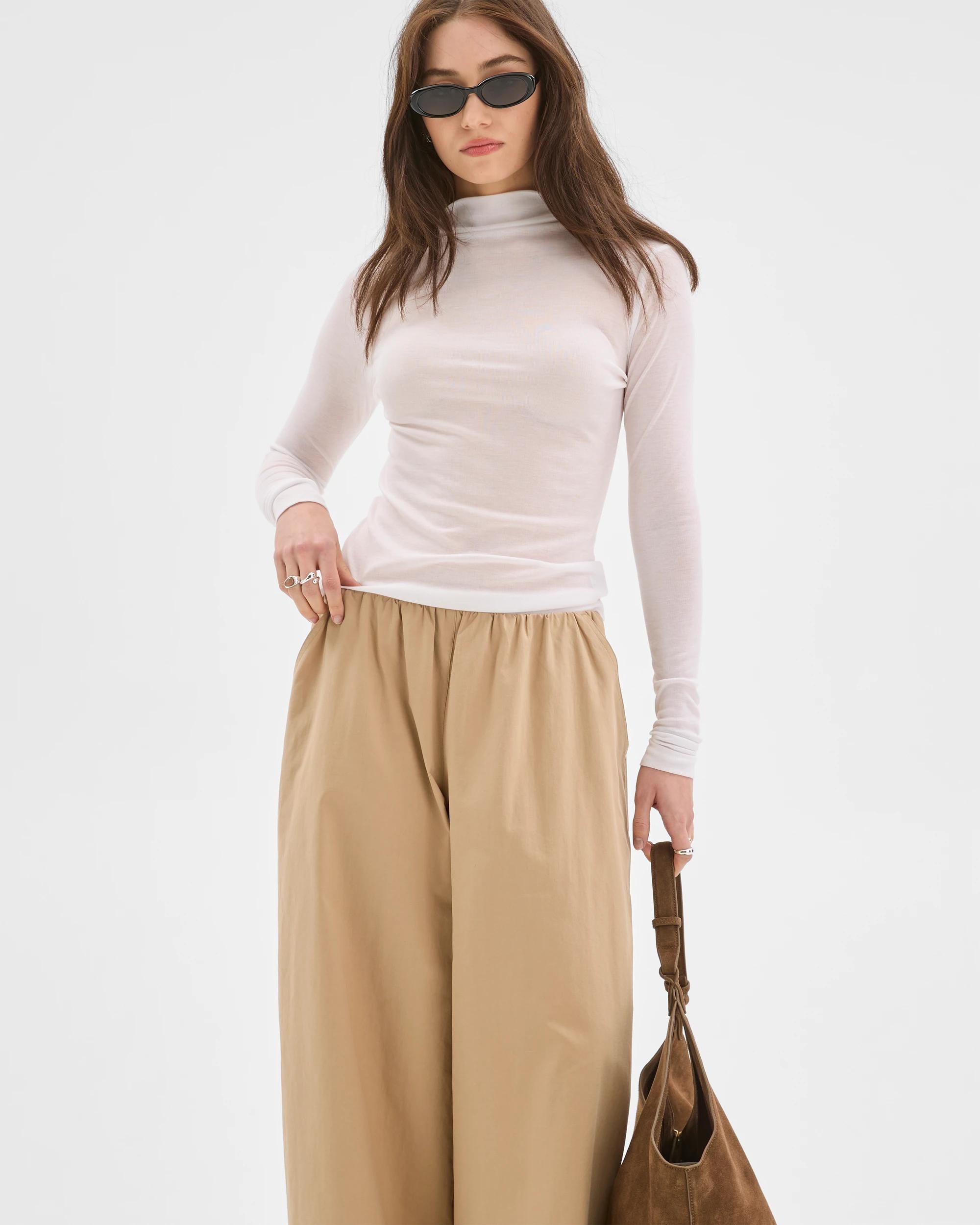 2 Lily Loves Australian Cotton Blend Wide Leg Barrel Pants DARK STONE, 2 of 7