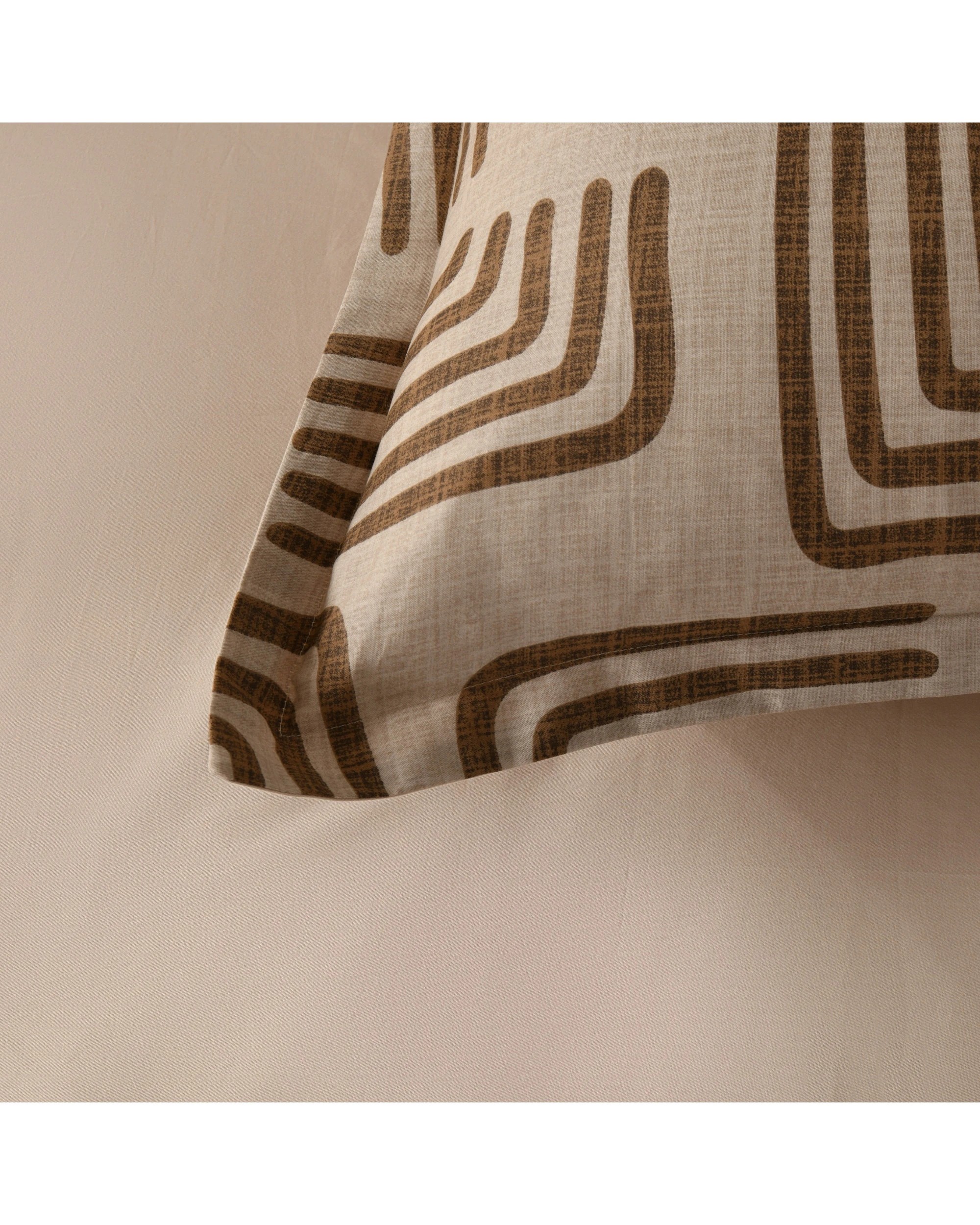 3 Dreamaker Kaya 100% Cotton Reversible Quilt Cover Set - Double Bed - Beige, 3 of 8