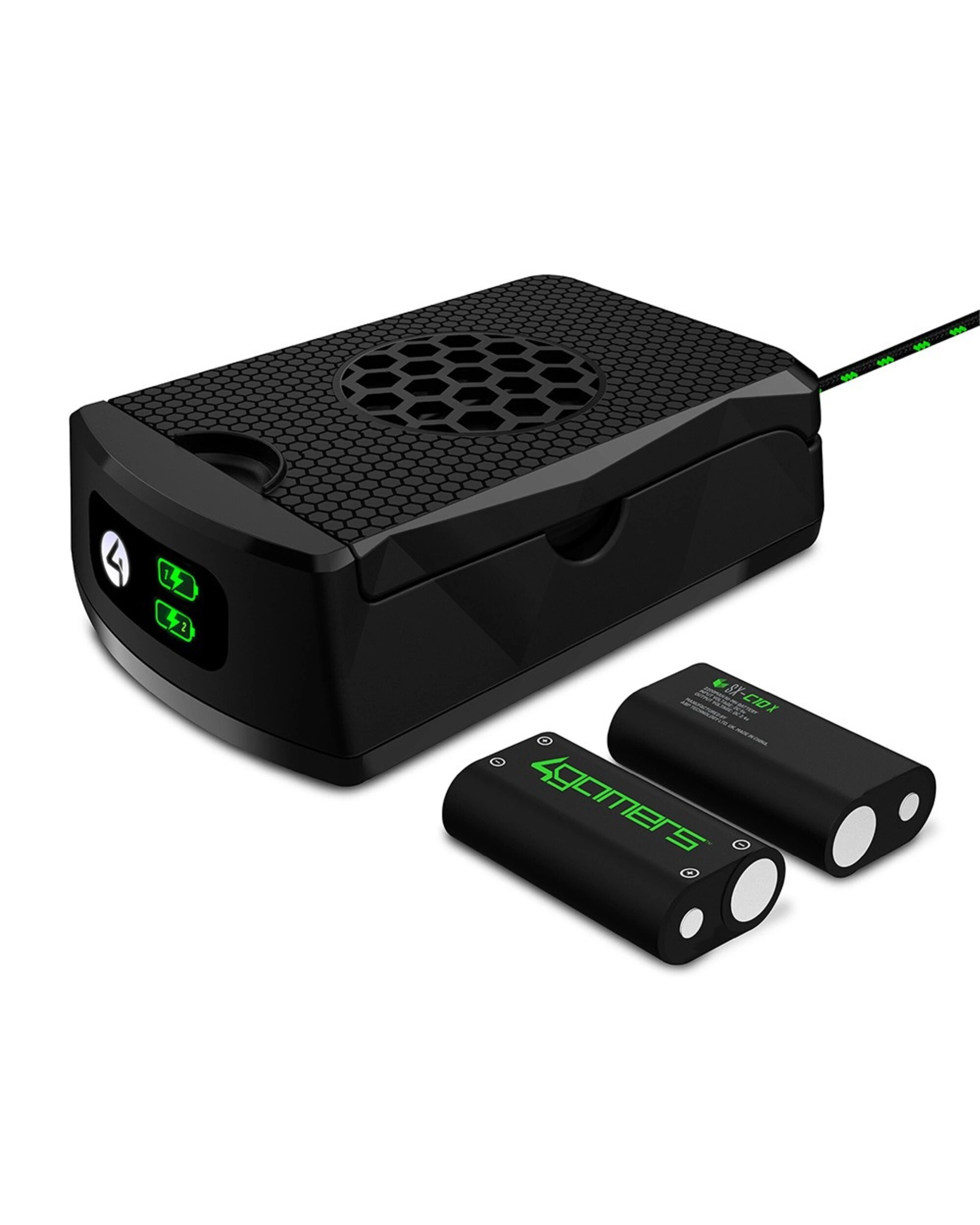 1 4Gamers XBOX Dual Rechargeable Battery Packs With Charging Box - Black, 1 of 5
