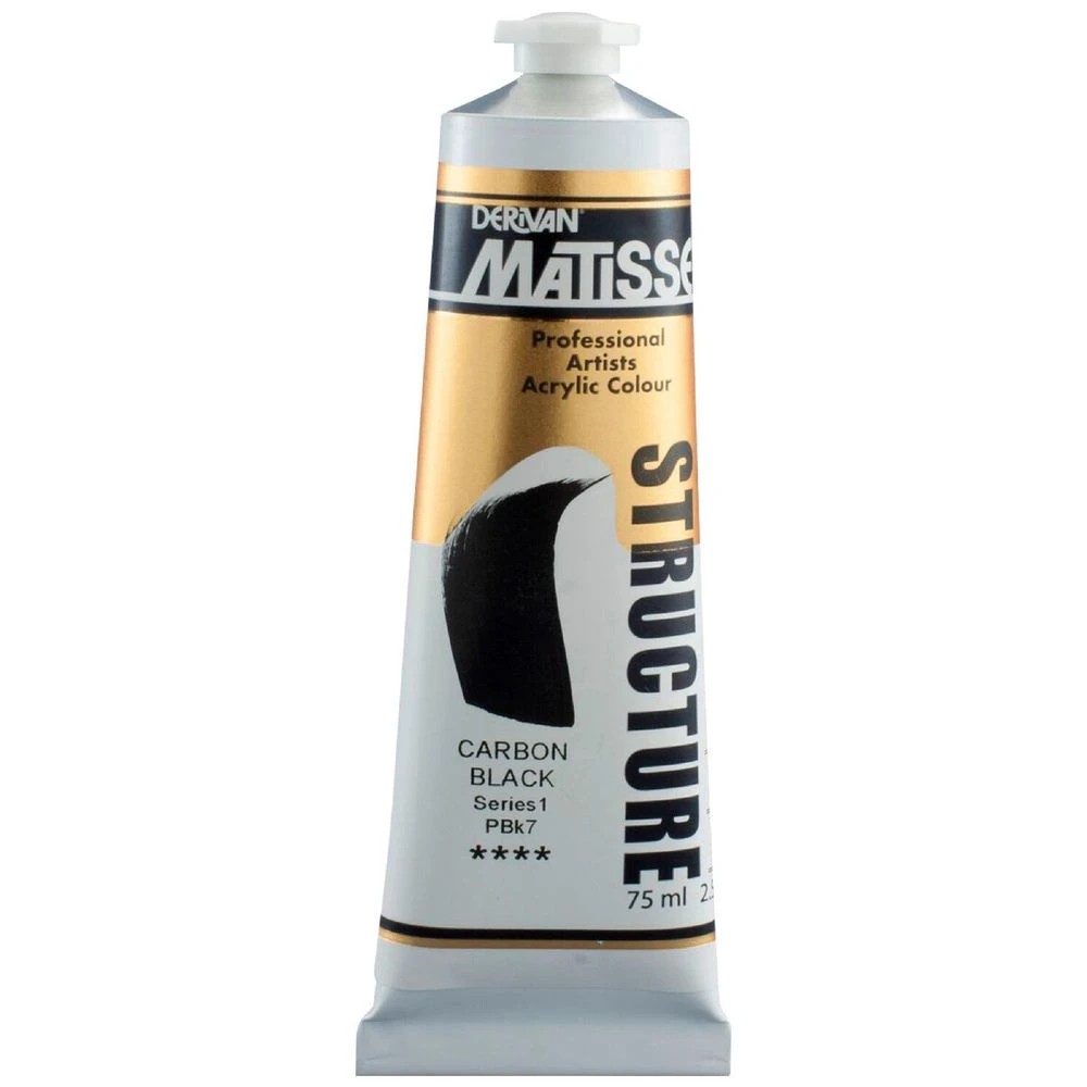 1 Derivan Matisse Structure Paint 75mL Carbon Black S1, 1 of 2