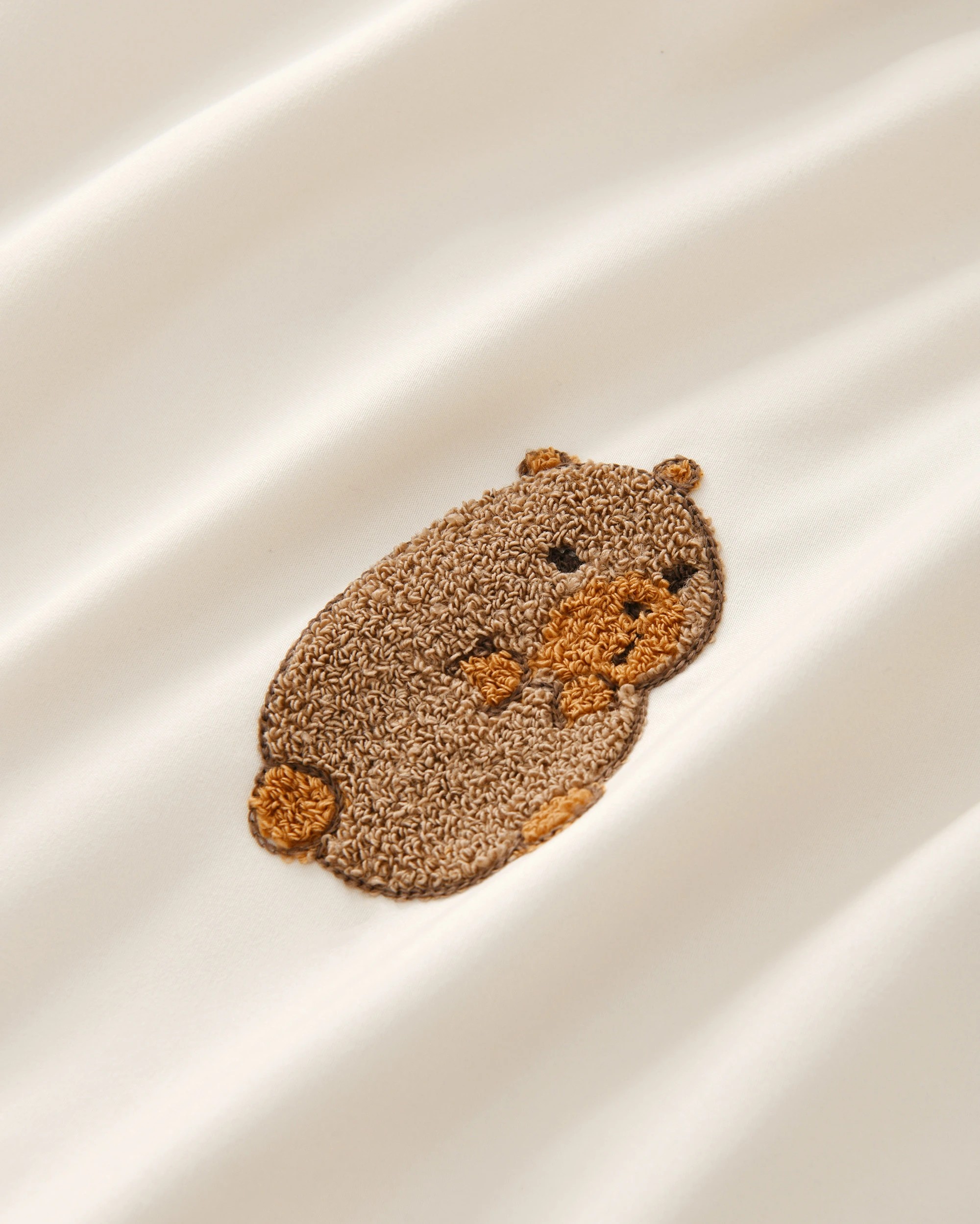 4 Jack & Ava Tofu the Capybara Embroidered Kids Quilt Cover Set - King Single Bed - Natural, 4 of 7