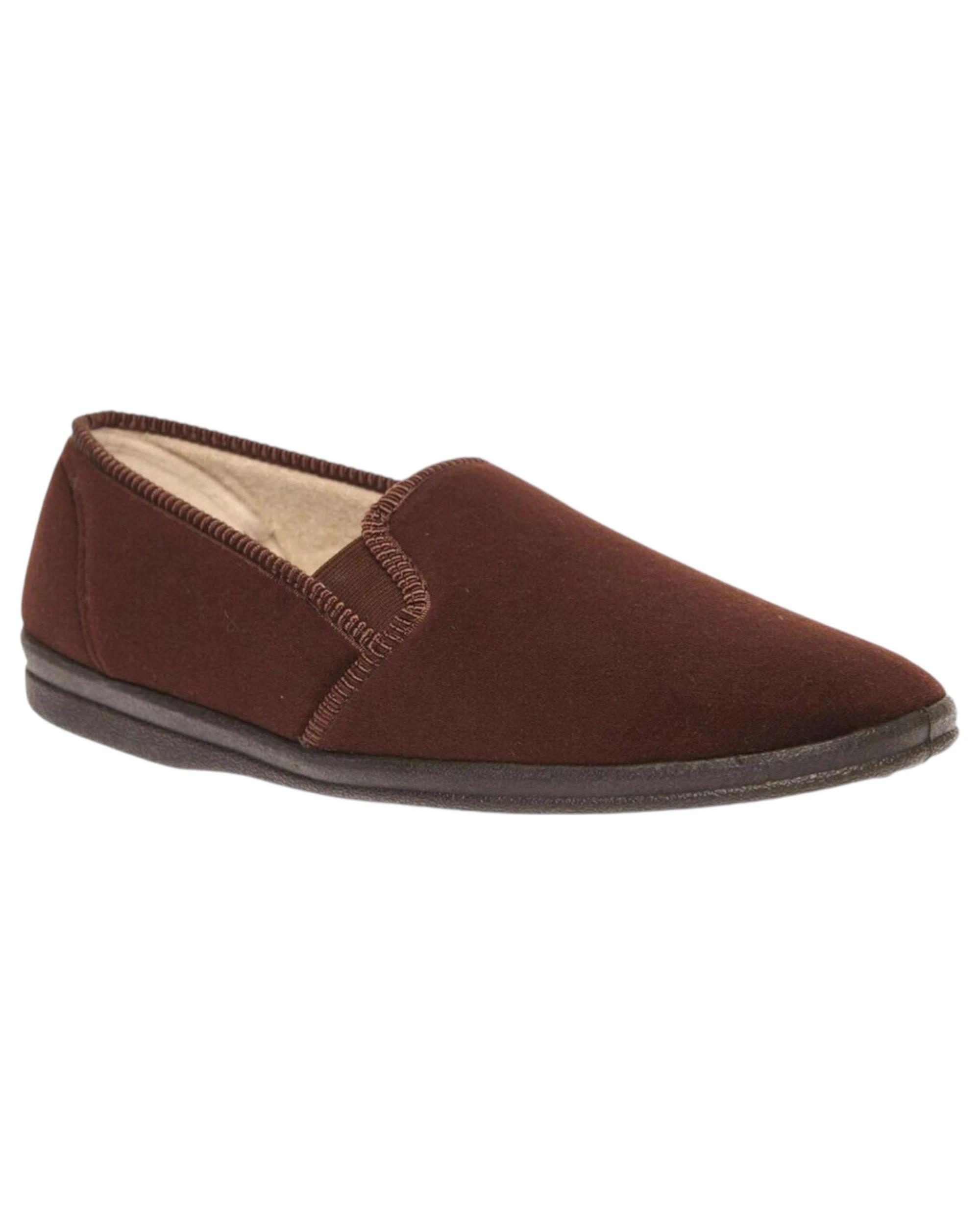 2 Grosby Percy Slippers Mens Shoes Casual Slip On Moccasins Navy CHOCOLATE, 2 of 4