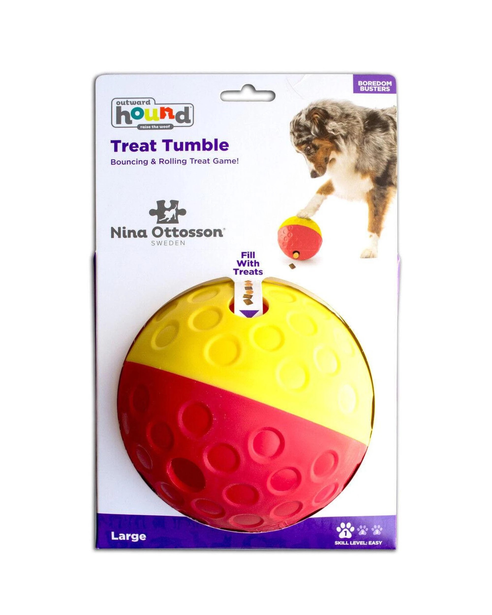2 Outward Hound Nina Ottosson Treat Tumble Interactive Play Dog Toy Red Large - Red, 2 of 9