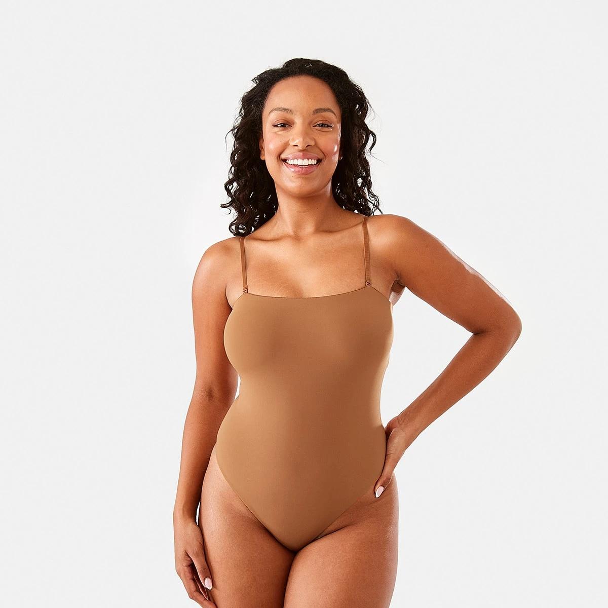 2 Supersoft Bandeau Bodysuit Brnz Brown, 2 of 5