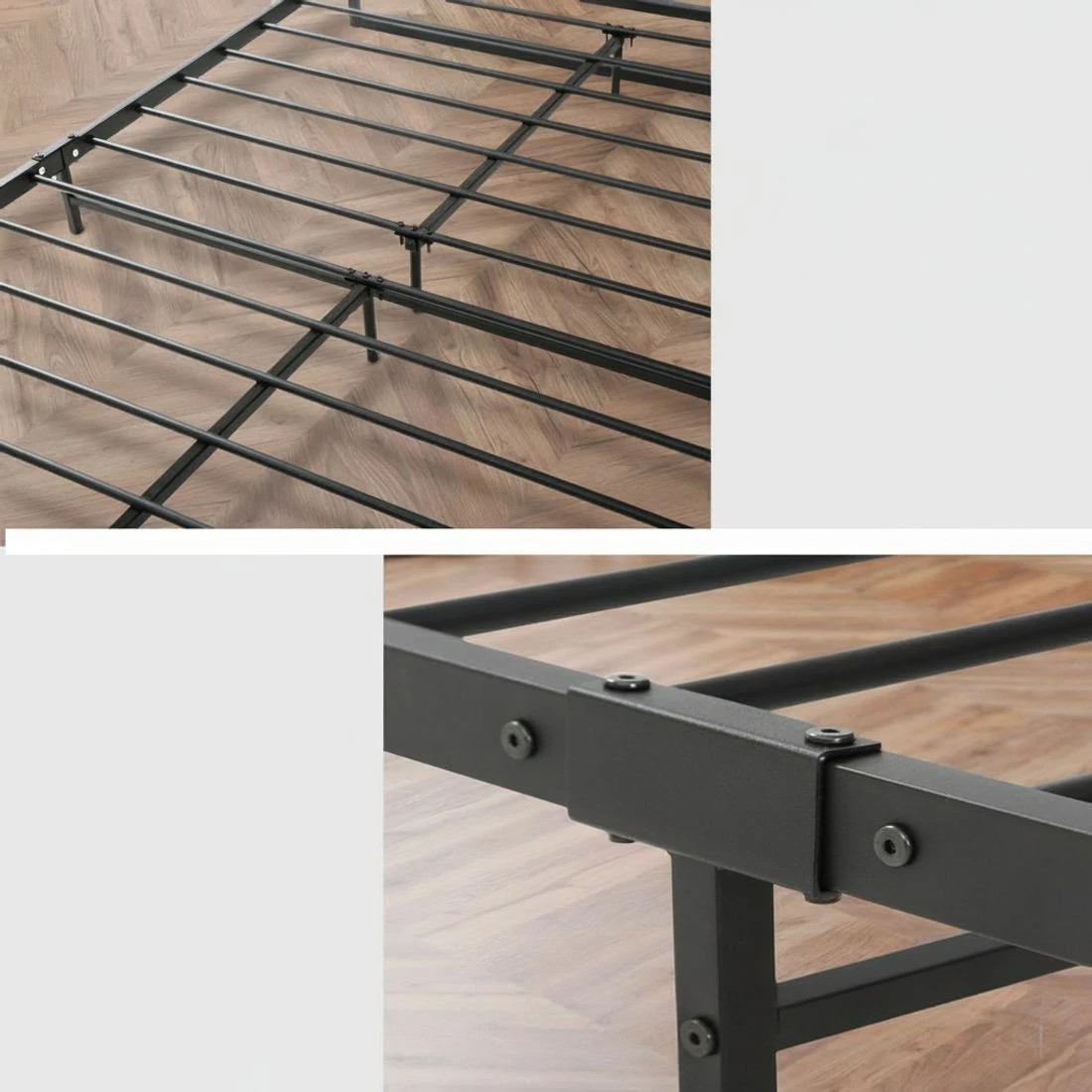 7 Artiss Bed Frame Single Size Metal Frame DANE - Black, 7 of 10