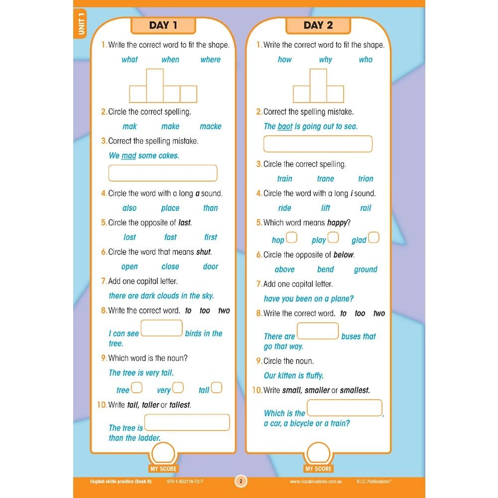 3 R.I.C English Skills Practice Book B, 3 of 5