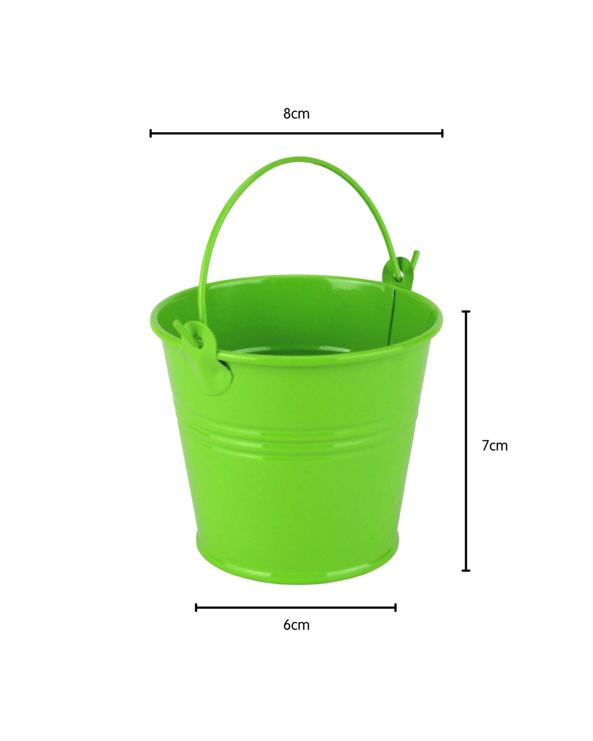 2 Partyrama Small Lime Metal Favour Bucket 7cm - Green, 2 of 2