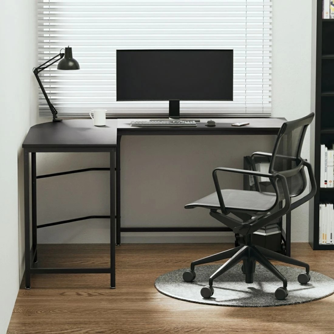 4 Artiss Computer Desk L-Shape CPU Stand 147CM - Black, 4 of 6