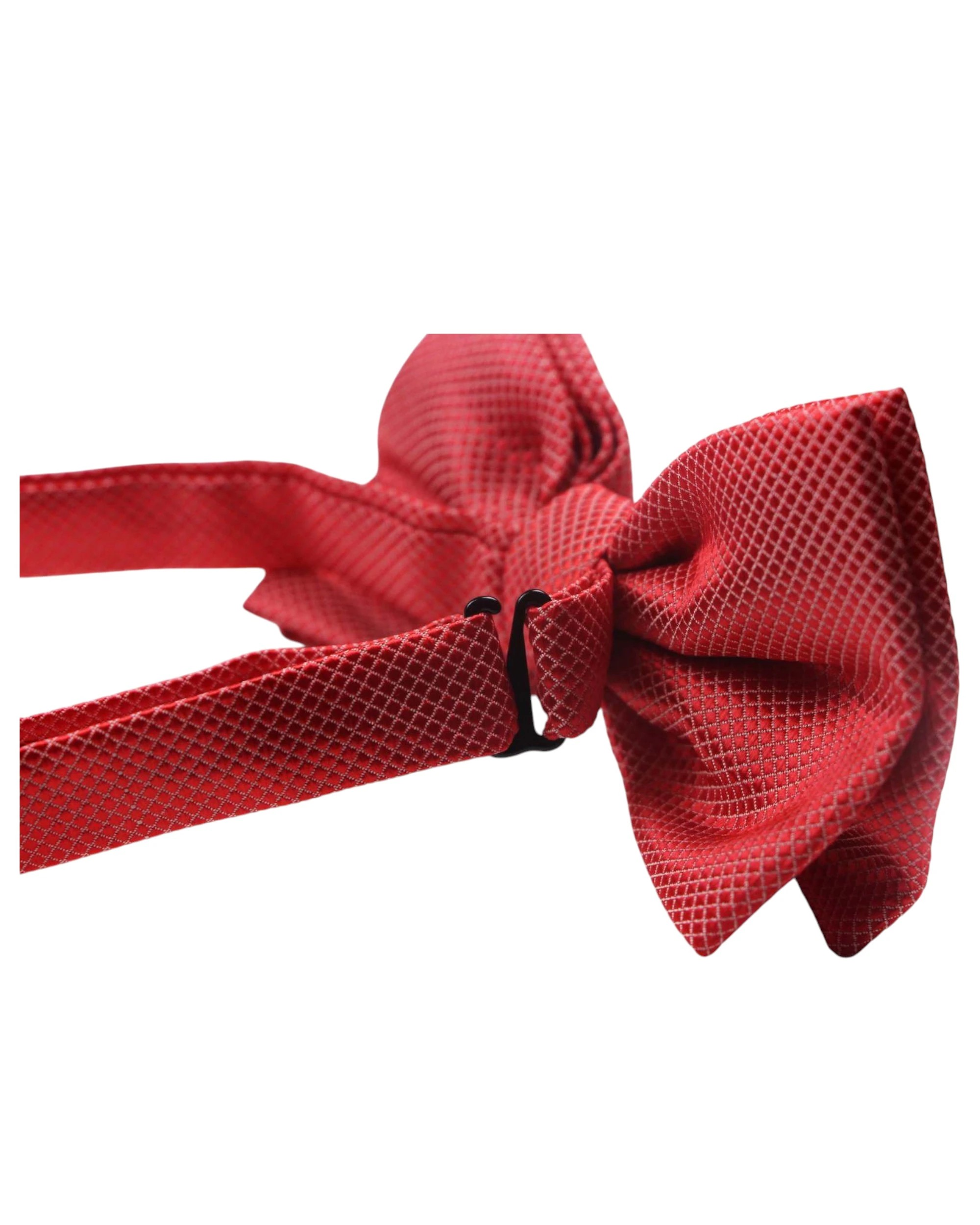 2 Zasel Mens Watermelon Red Plain Coloured Checkered Bow Tie - Red, 2 of 5