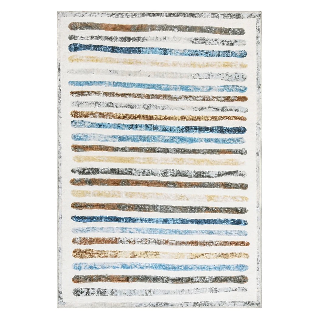 1 Marlow Machine Washable Floor Rug Strip Pattern, 1 of 8
