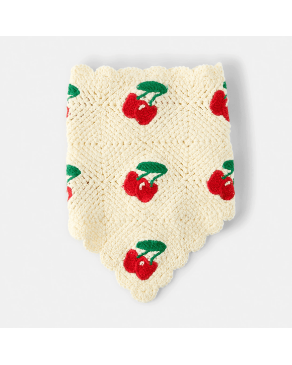 Crochet Hair Scarf - Cherry
