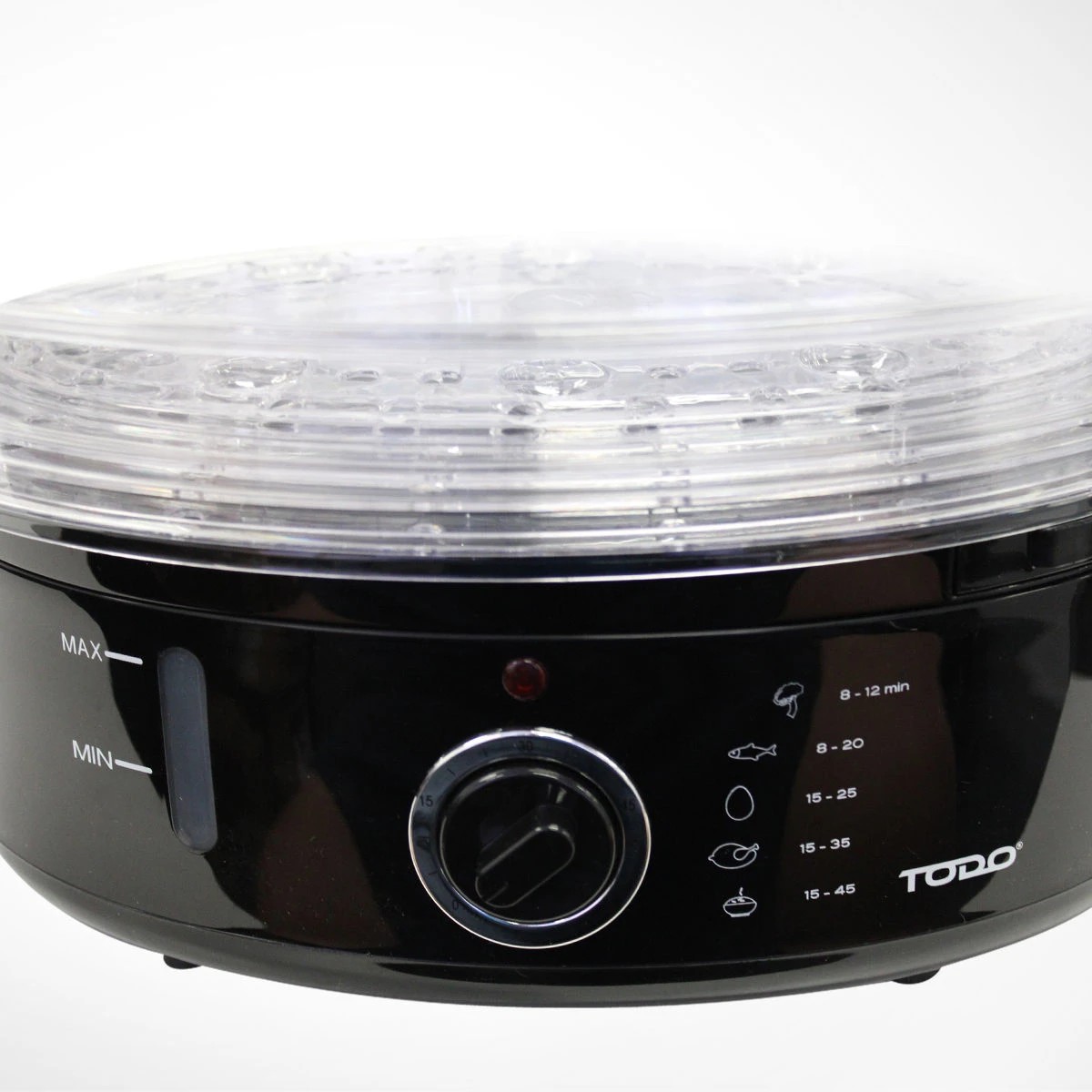 6 TODO 9L Steam Cooker Steamer 3 Tray 800W Power Dial Timer Healthy Stackable, 6 of 6