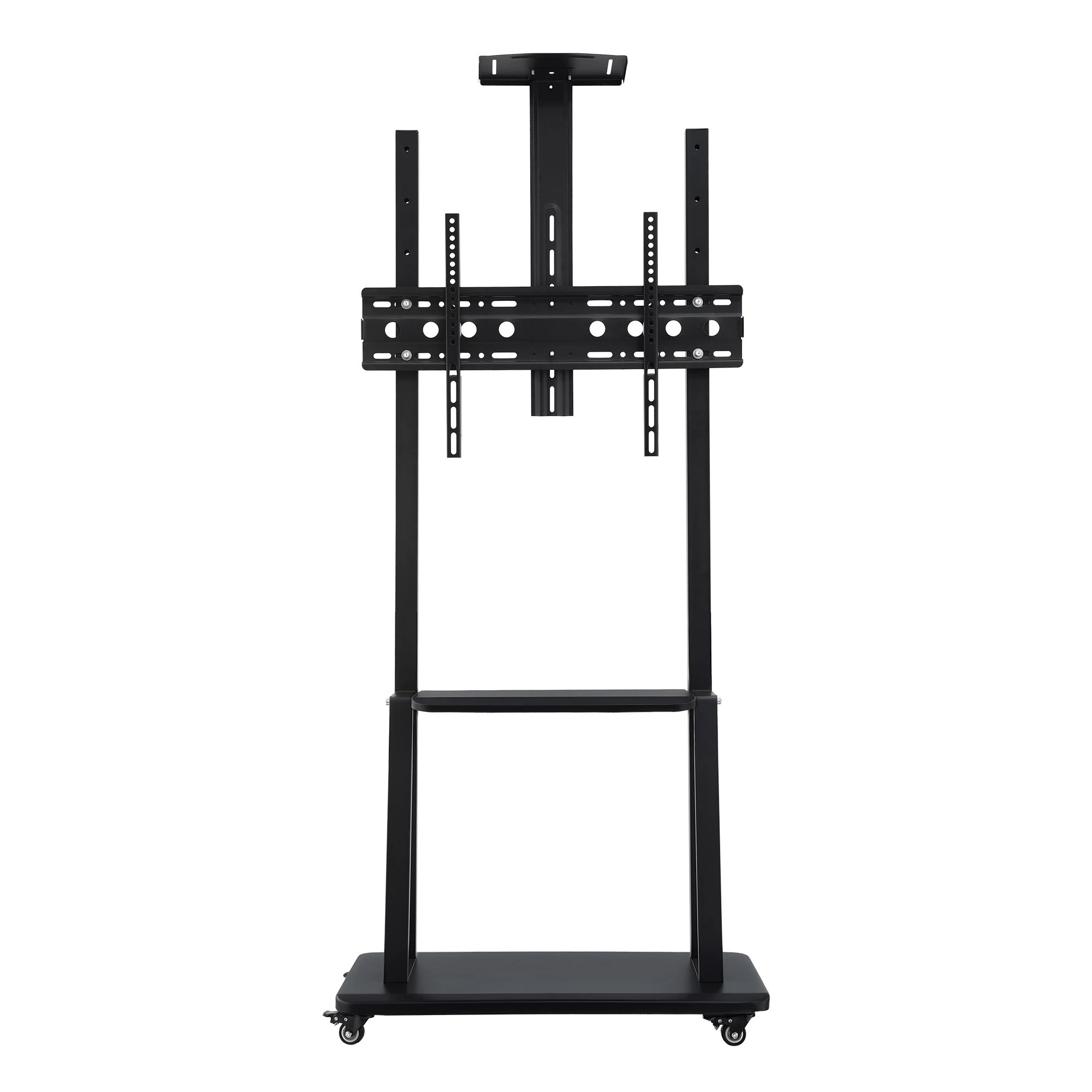 4 Artiss TV Stand  32-70" Universal Mobile Adjustable Height TV Stand with Wheels - Black, 4 of 10