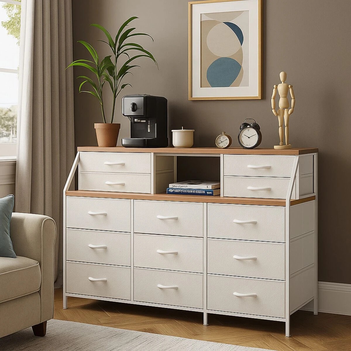 6 LUXSUITE Wide 13 Chest of Drawers Tall Dresser Tallboy, 6 of 7