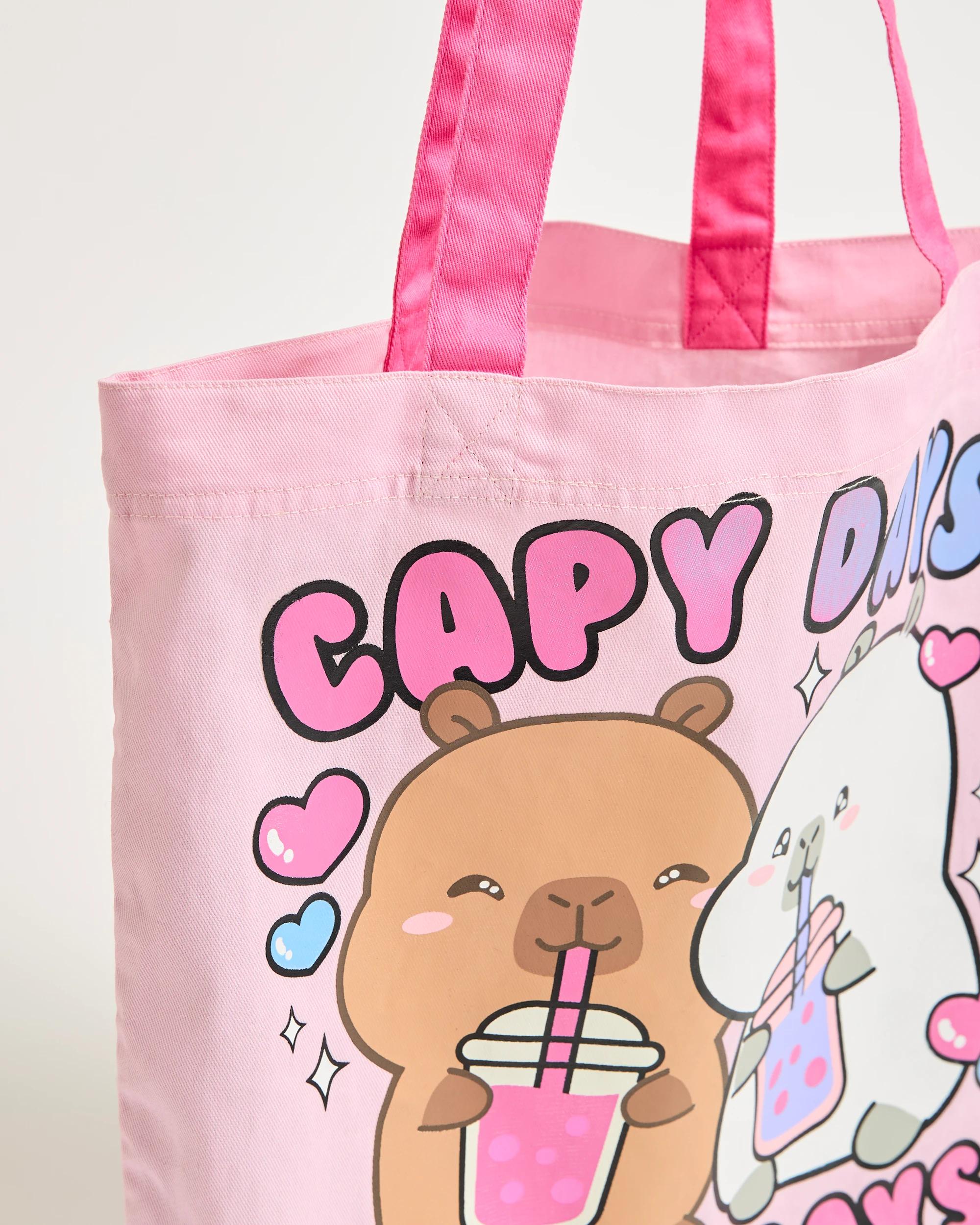 2 Licensed CapyFun Capybara Canvas Tote Bag PURPLE, 2 of 2