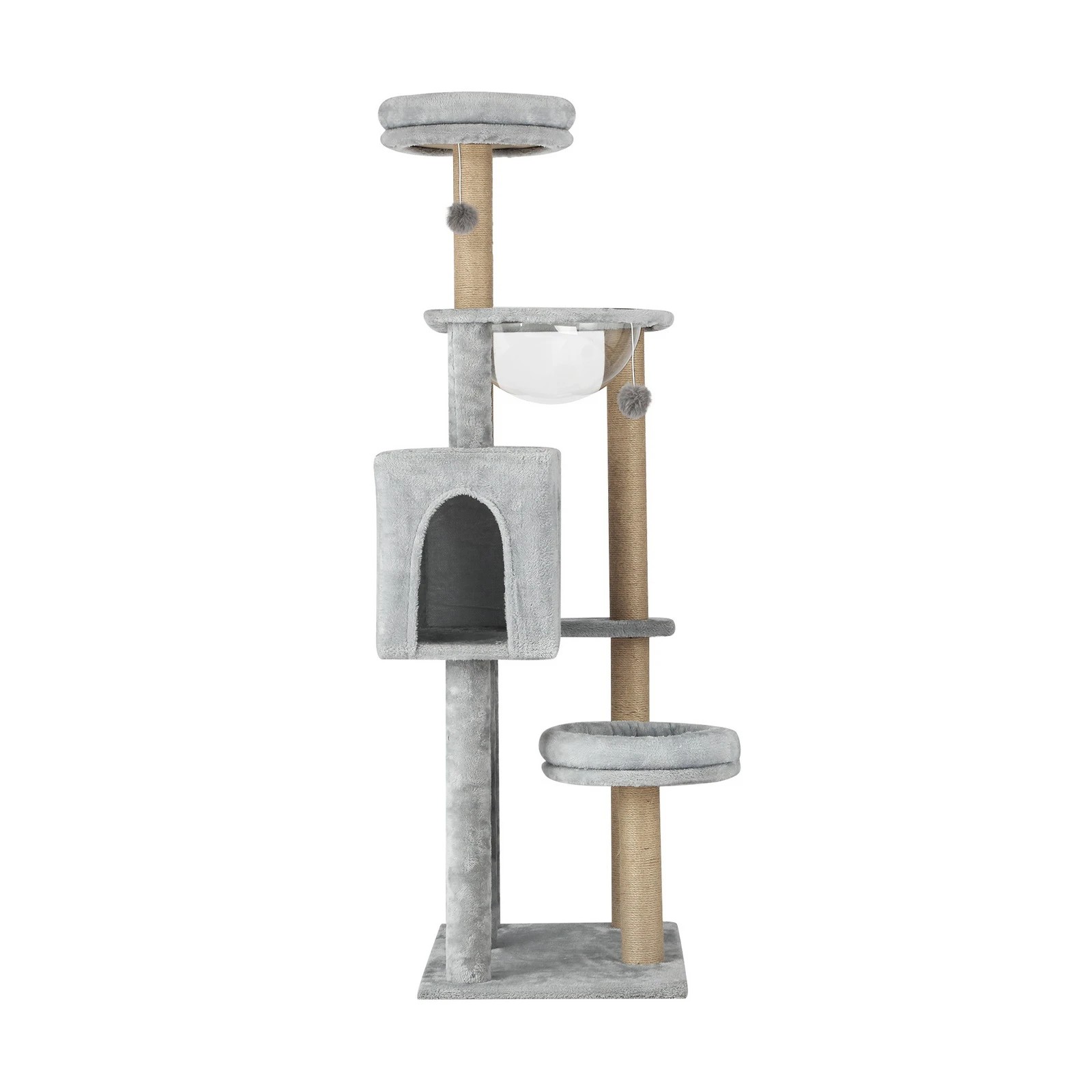 6 Alopet Cat Tree Tower Scratching Post Scratcher Cats Condo House Bed Wood 140cm
 - Grey, 6 of 8