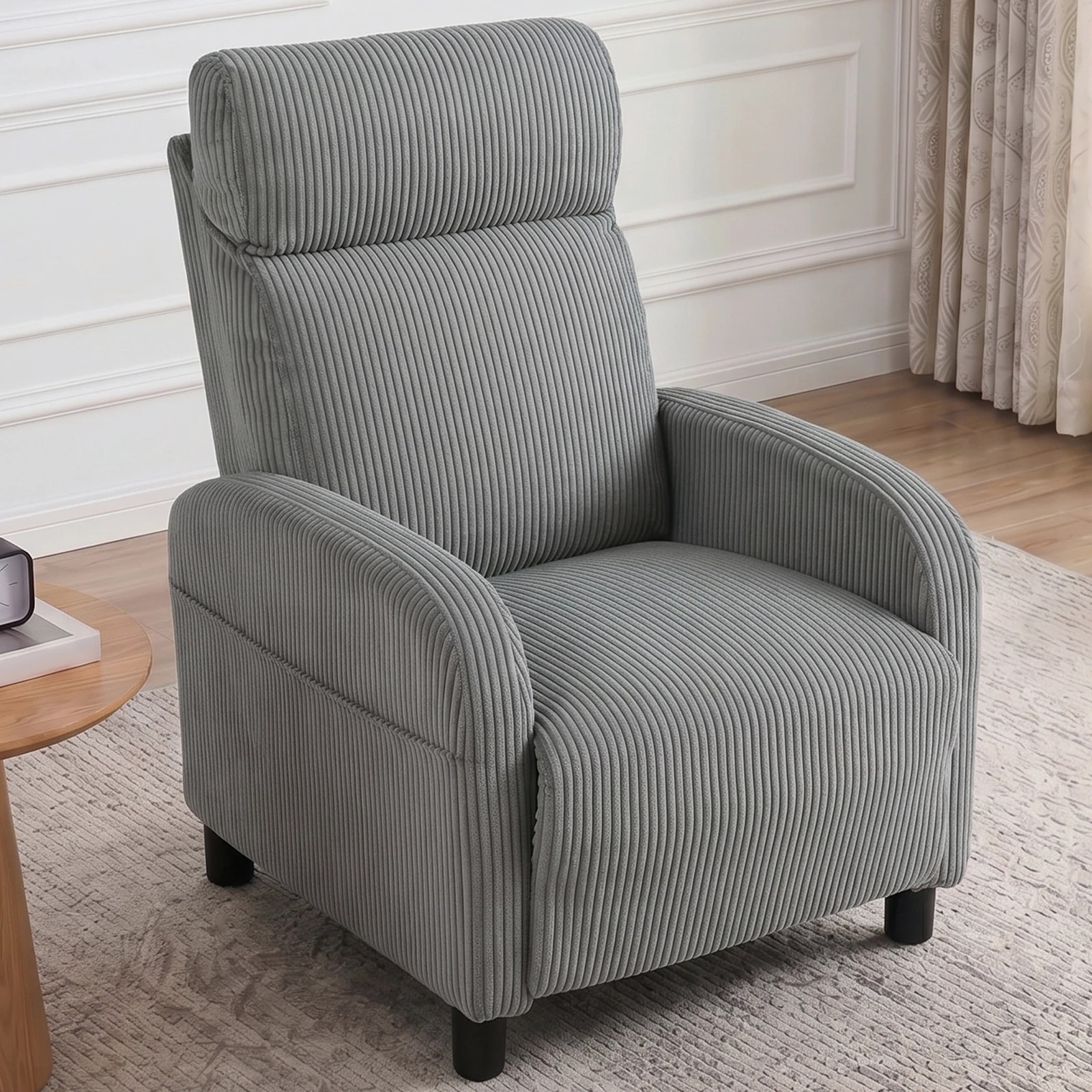 5 Advwin Recliner Chair with Adjustable Backrest and Footrest Lounge Armchair - Grey, 5 of 7