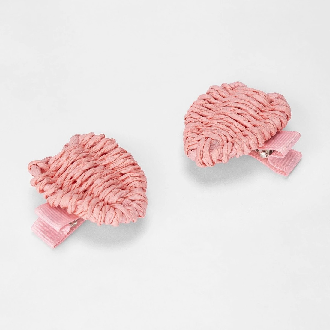 2 2 Pack Pink Hearts Snap Hair Clips, 2 of 4
