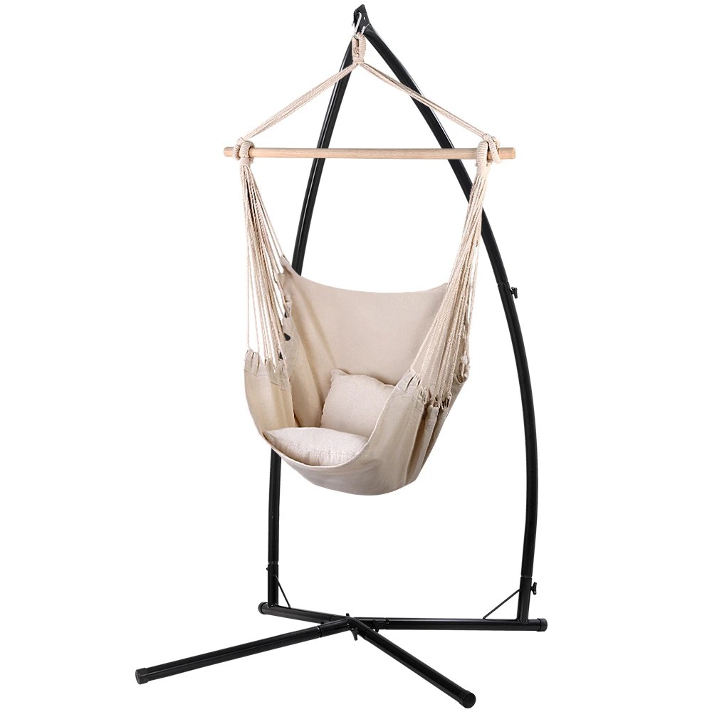 1 Gardeon Hammock Chair Outdoor Camping Hanging with Steel Stand - Multi, 1 of 5