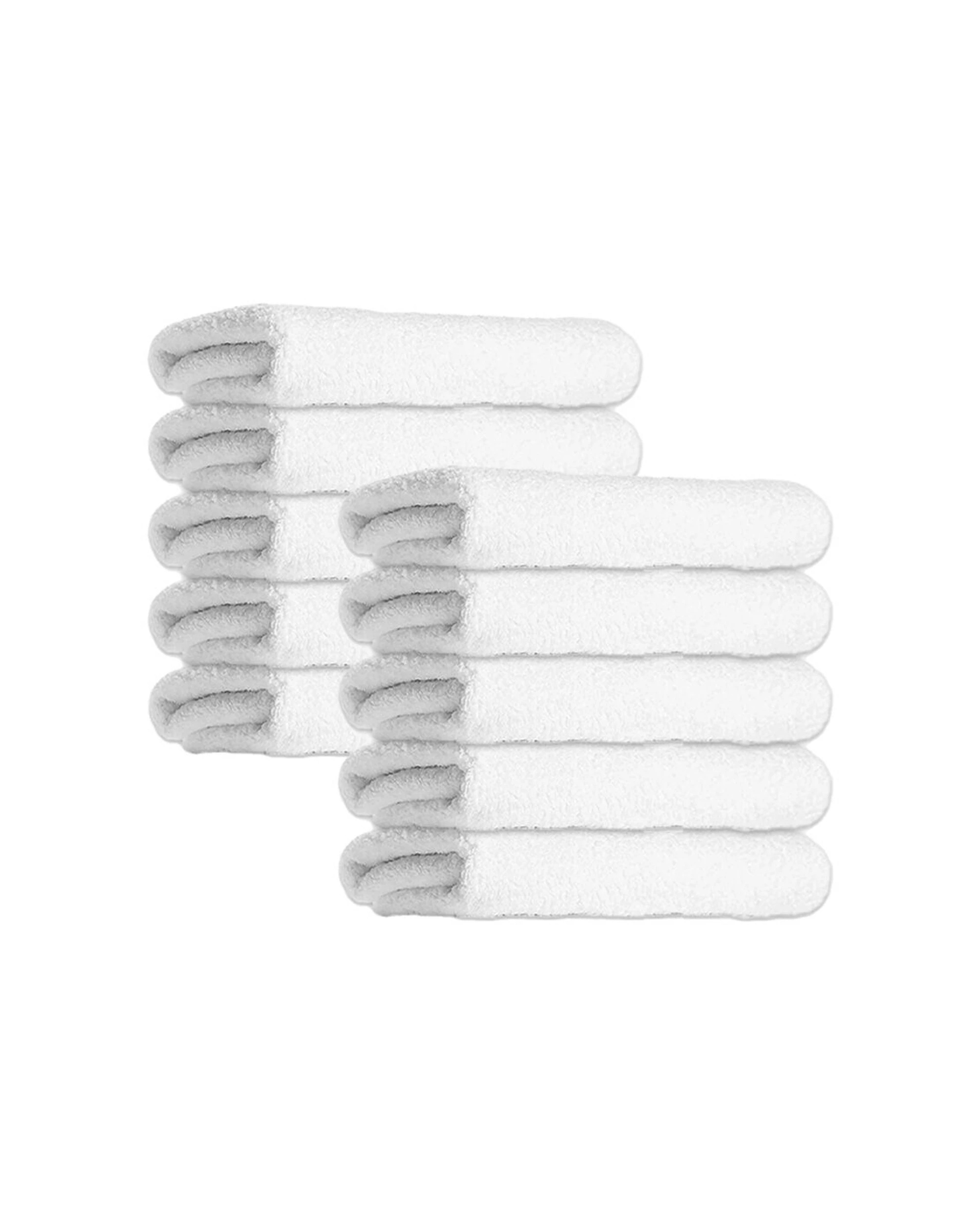 1 Jason Commercial 10PK J Dry Luxe Bath Mat 60x80cm 600gsm Durable Soft - White, 1 of 5