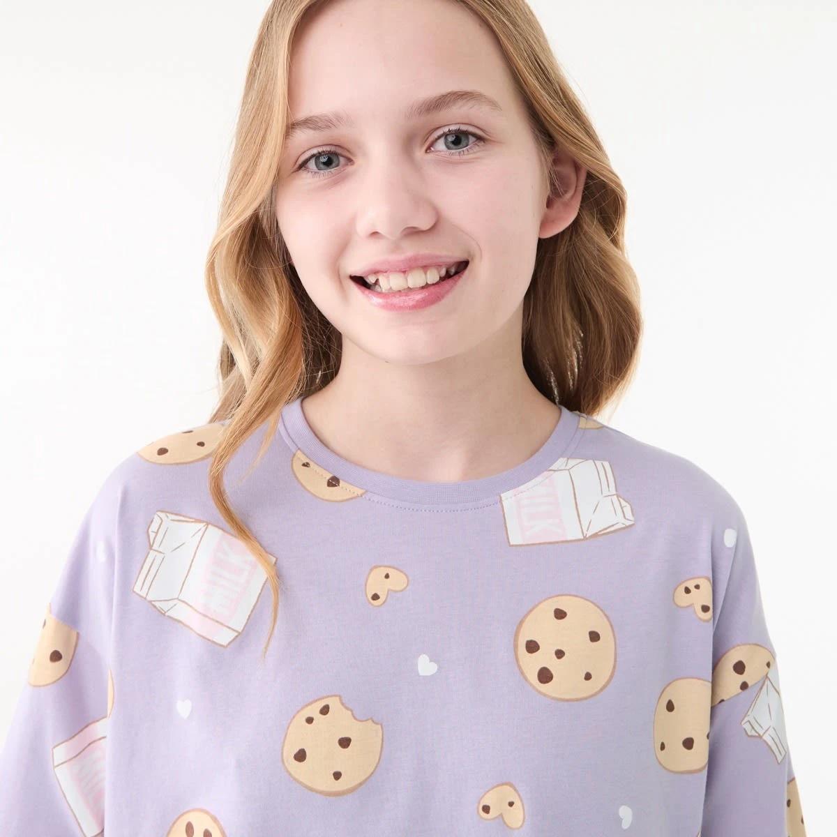 3 Short Sleeve Top Jersey Pyjama Set PURPLE COOKIE, 3 of 6