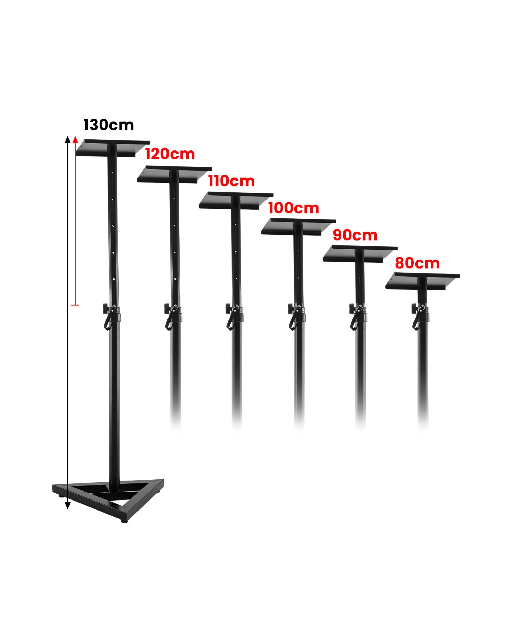 3 Karrera Adjustable Floor Speaker Stand Surround Sound - Black, 3 of 10