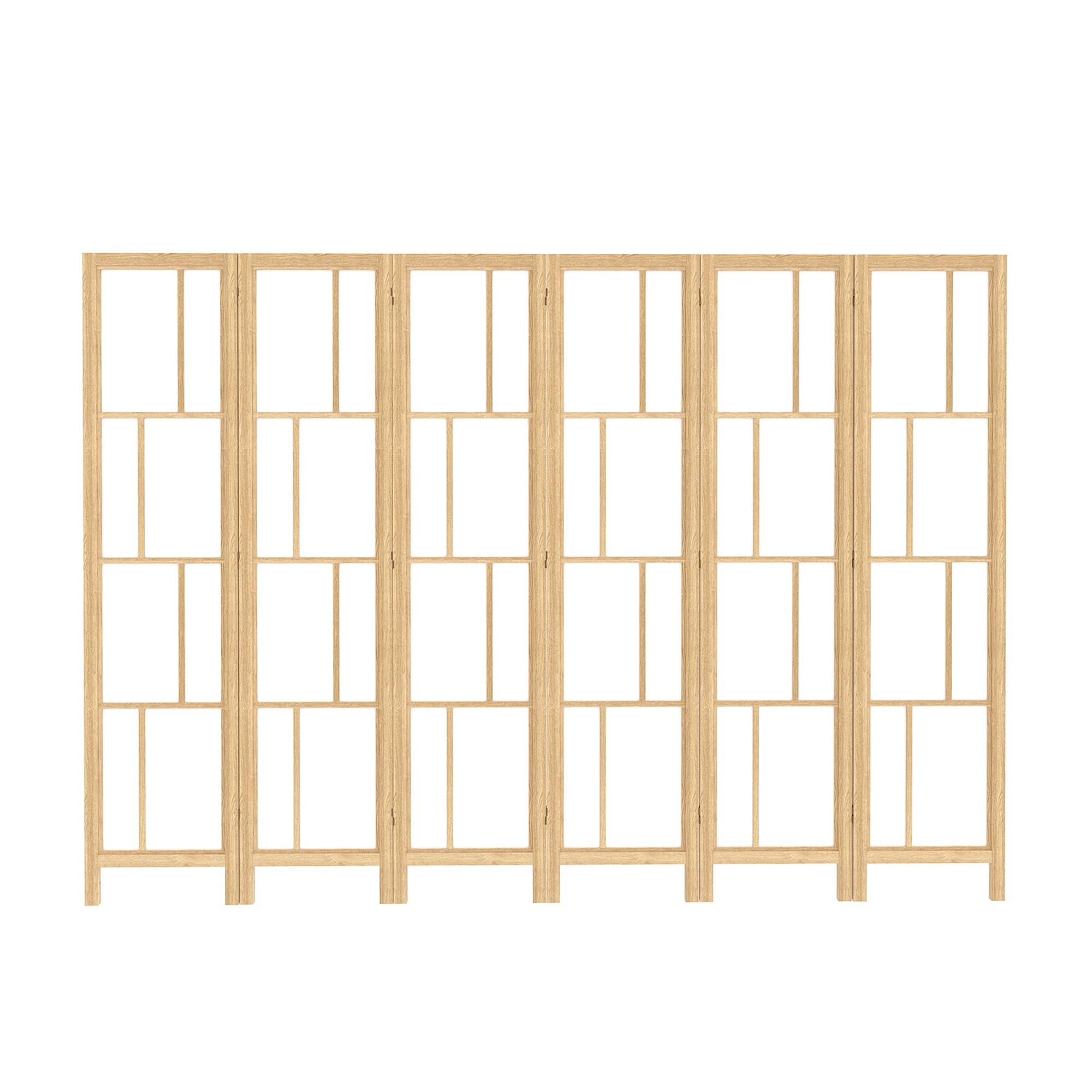 2 Levede 6 Panel Room Divider Folding Partition Freestanding Screen Wooden, 2 of 9