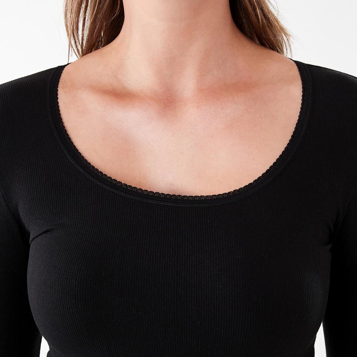 5 Long Sleeve Ribbed Thermal Top Black, 5 of 6
