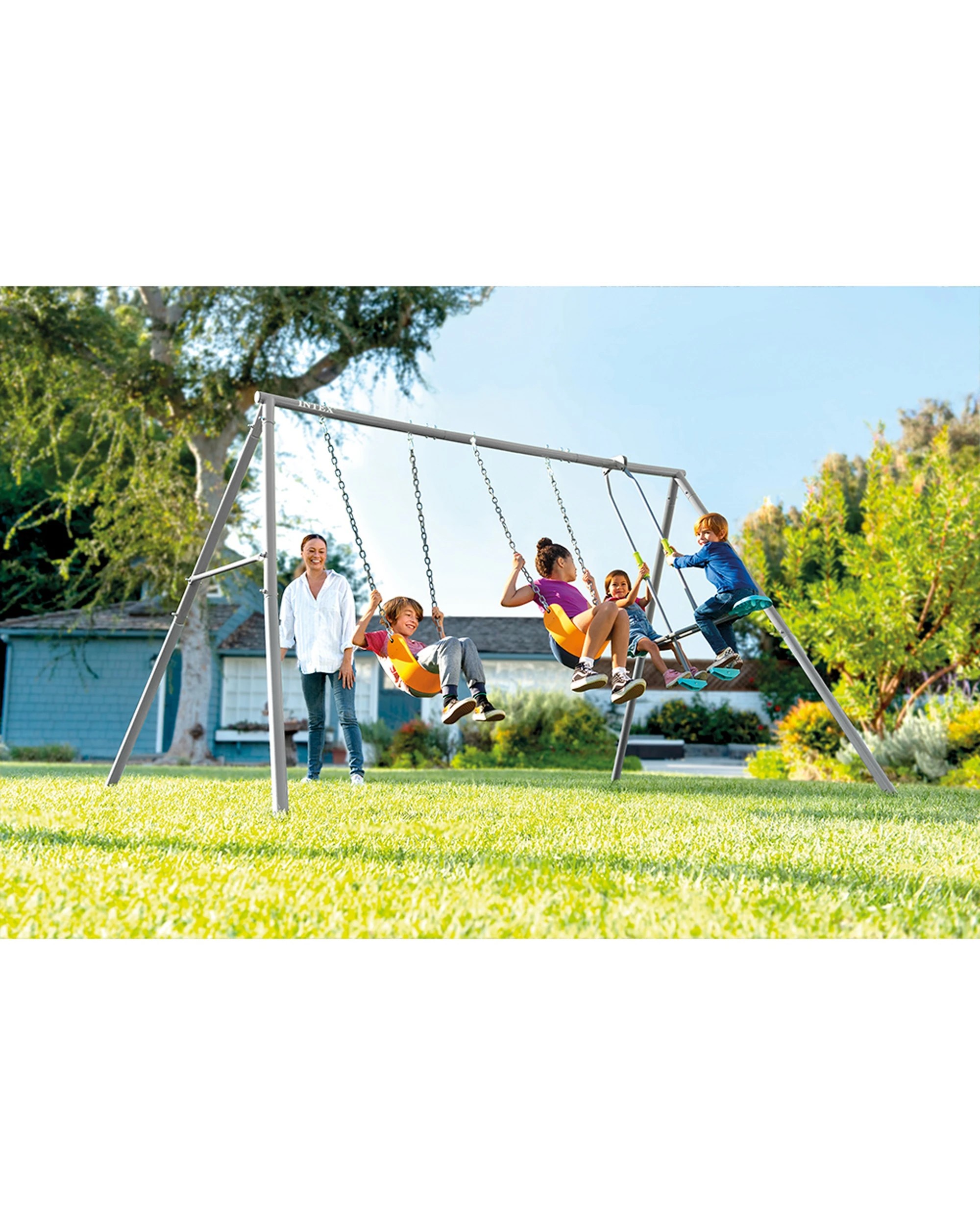 6 Intex Swing And Glide Three Feature Steel Backyard Swing Set, 6 of 6