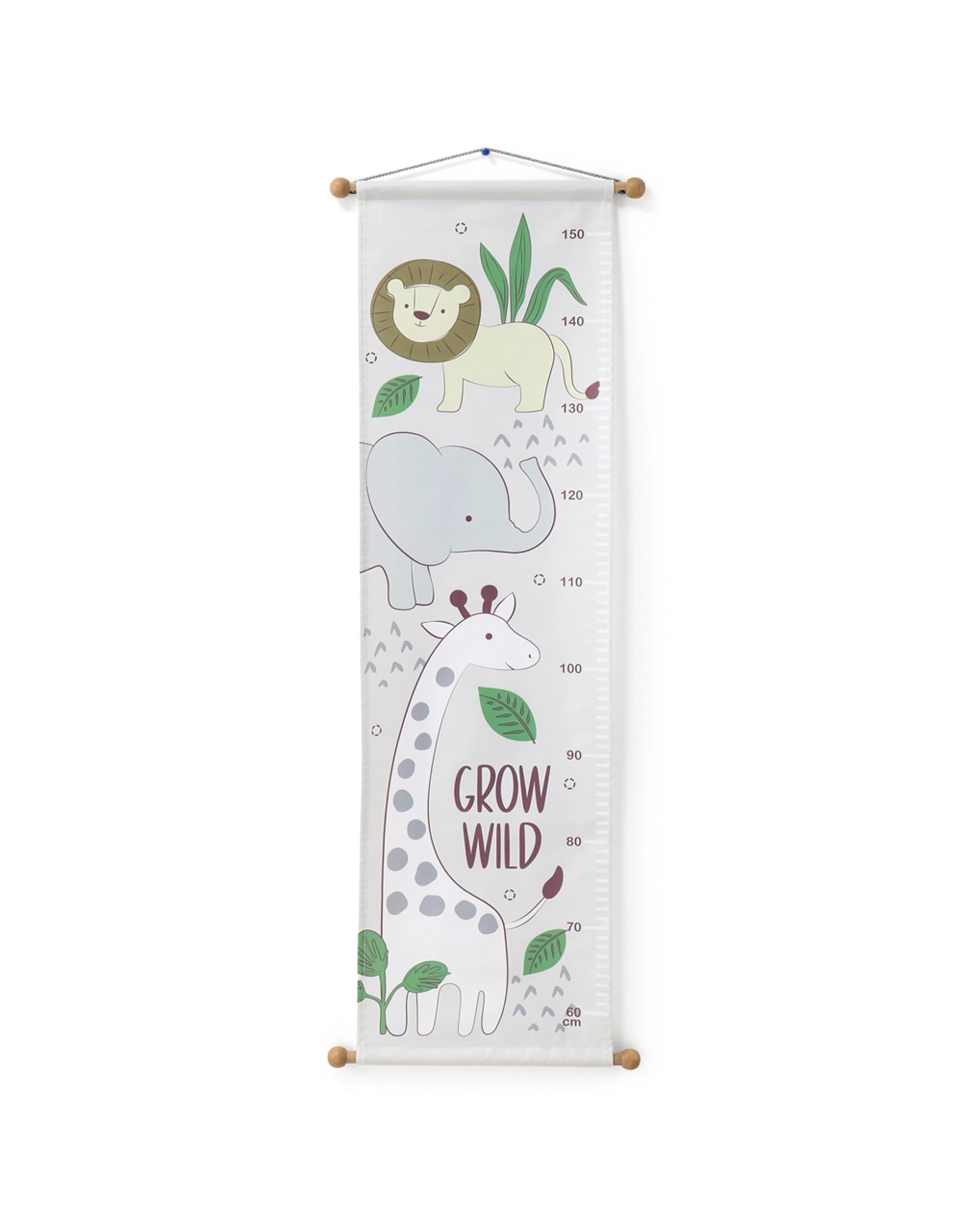 1 The Peanutshell 101cm Canvas Growth Hanging Chart Safari - Pattern, 1 of 2