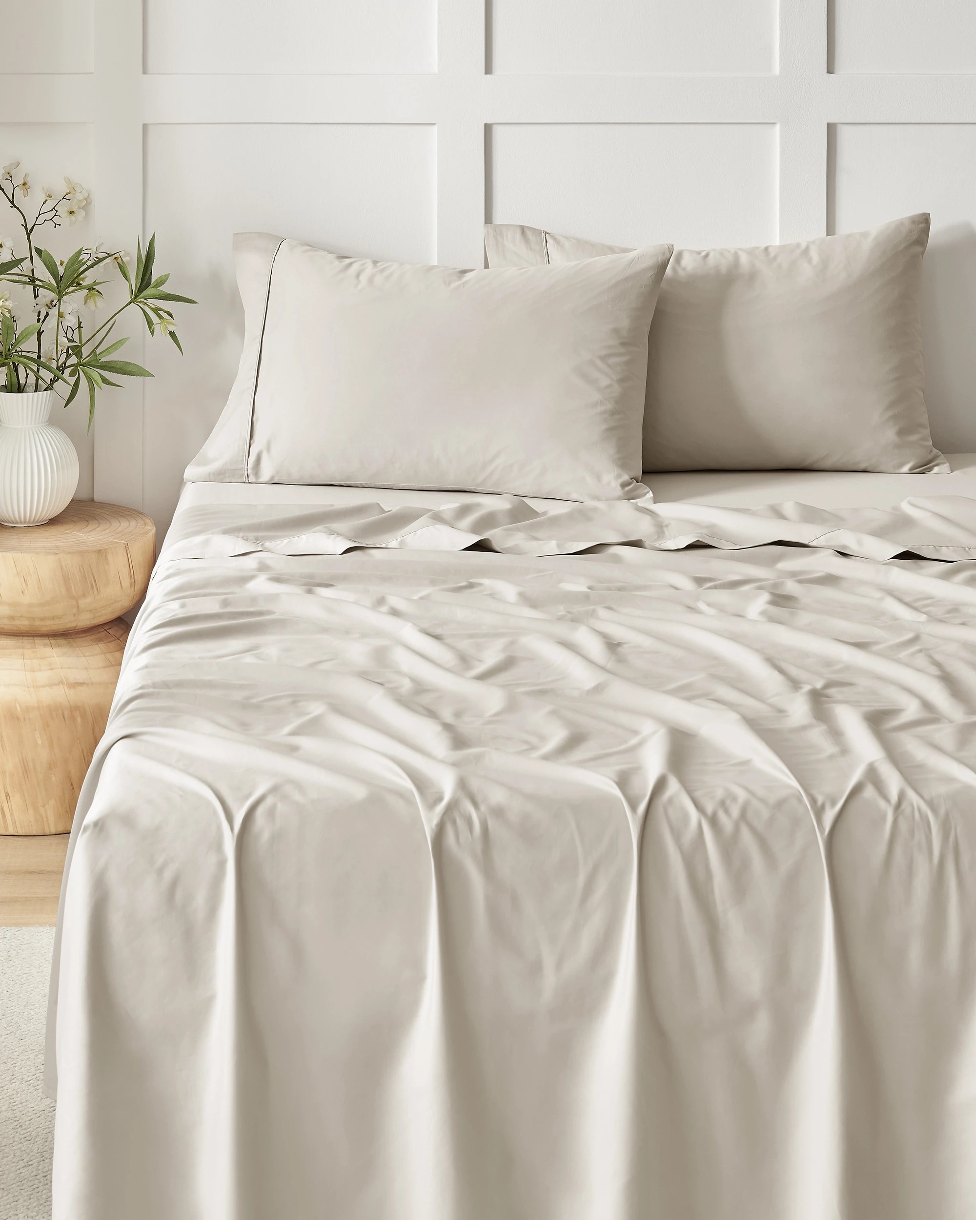 2 Dreamaker 400TC Premium Cotton Sateen Sheet Set - King Bed - Oatmeal, 2 of 7