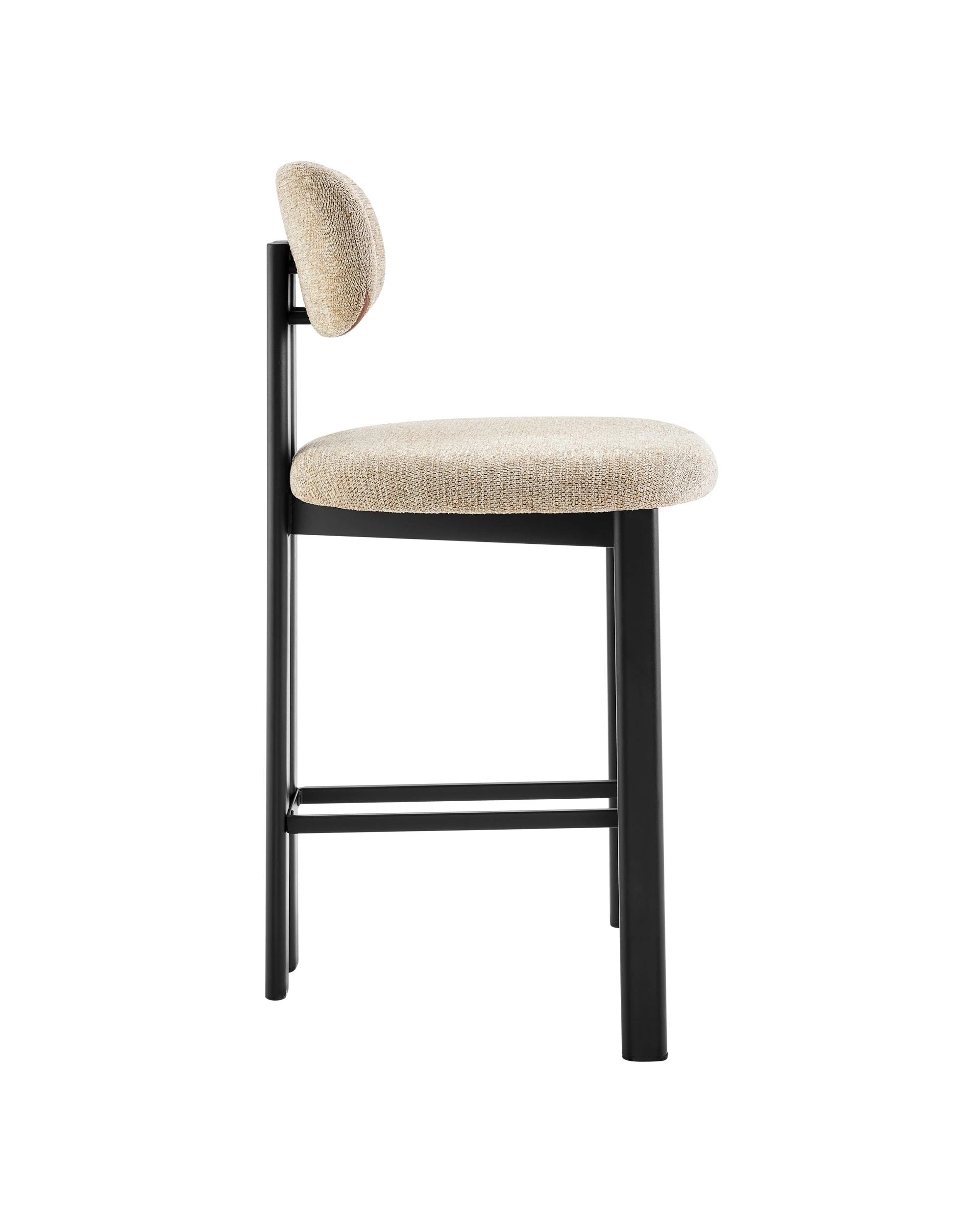 5 Kodu Dining Stools Pair (Set of Two) Beige and Black, 5 of 9