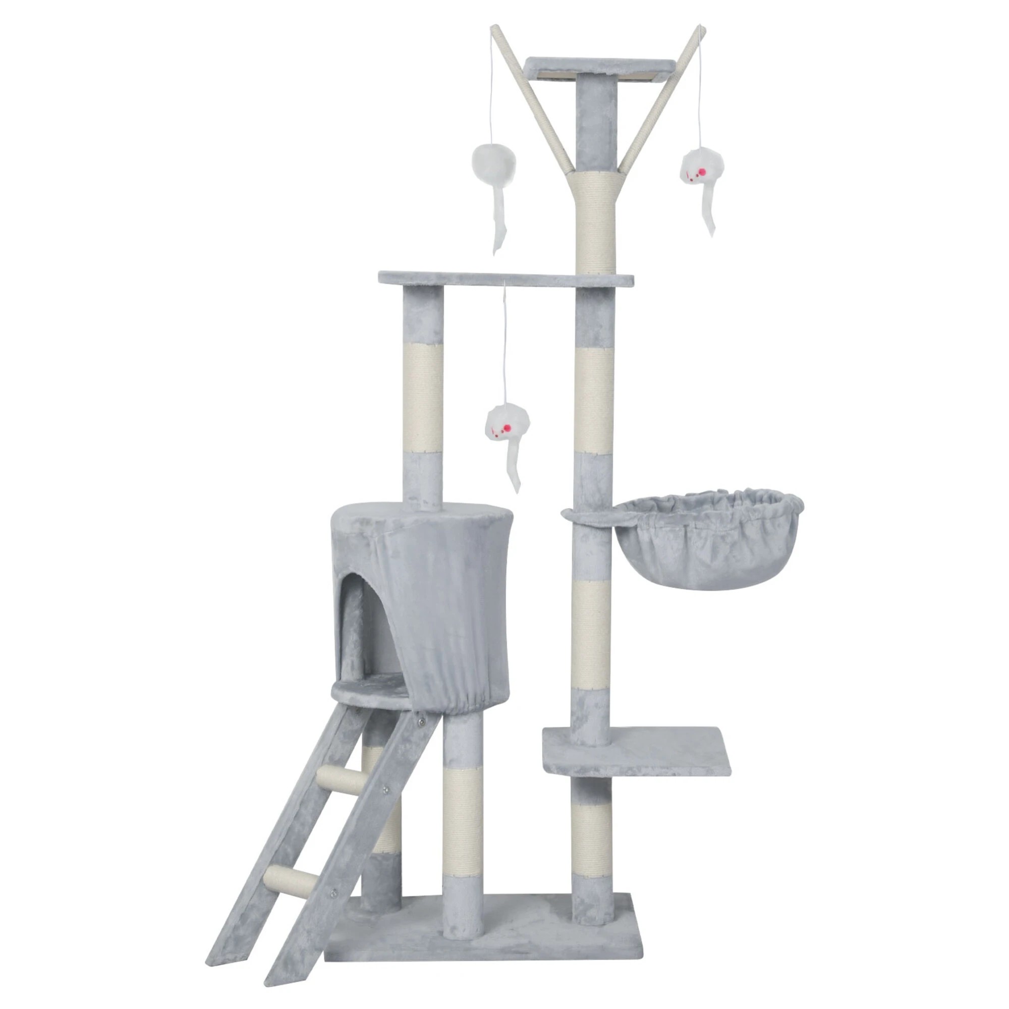 1 Pawz Cat Tree Scratching Post  143cm - Grey, 1 of 9