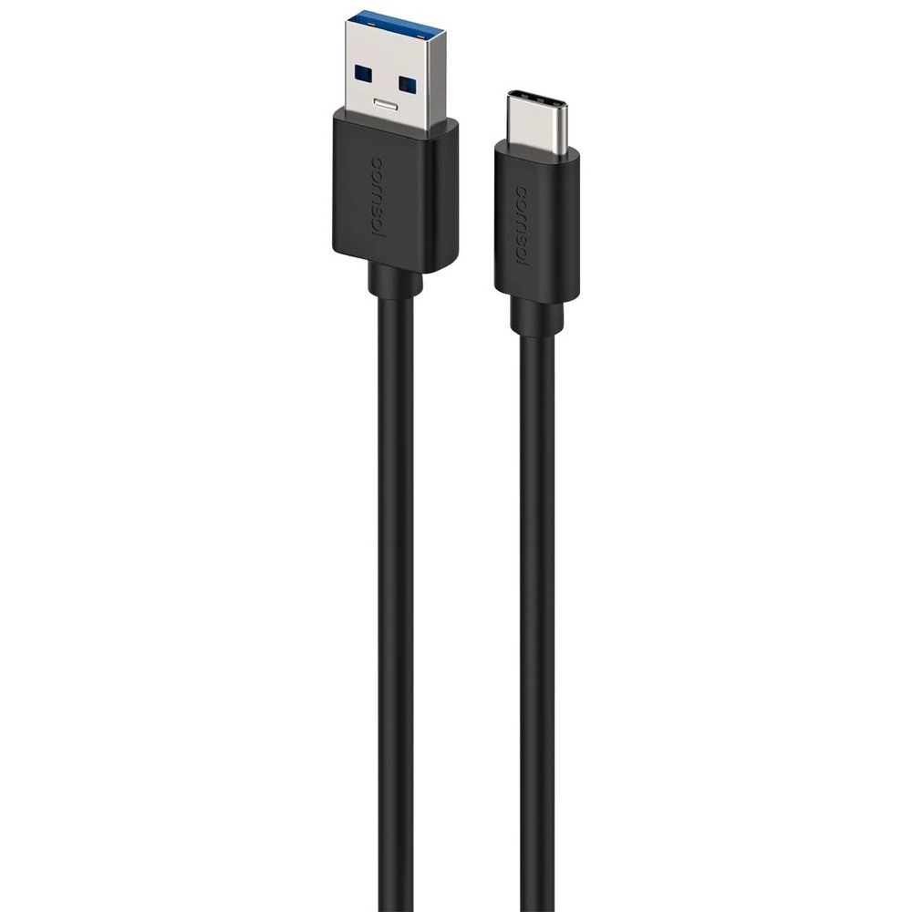 1 Comsol USB-A to USB-C USB 3.0 Cable 1.2m Black, 1 of 3