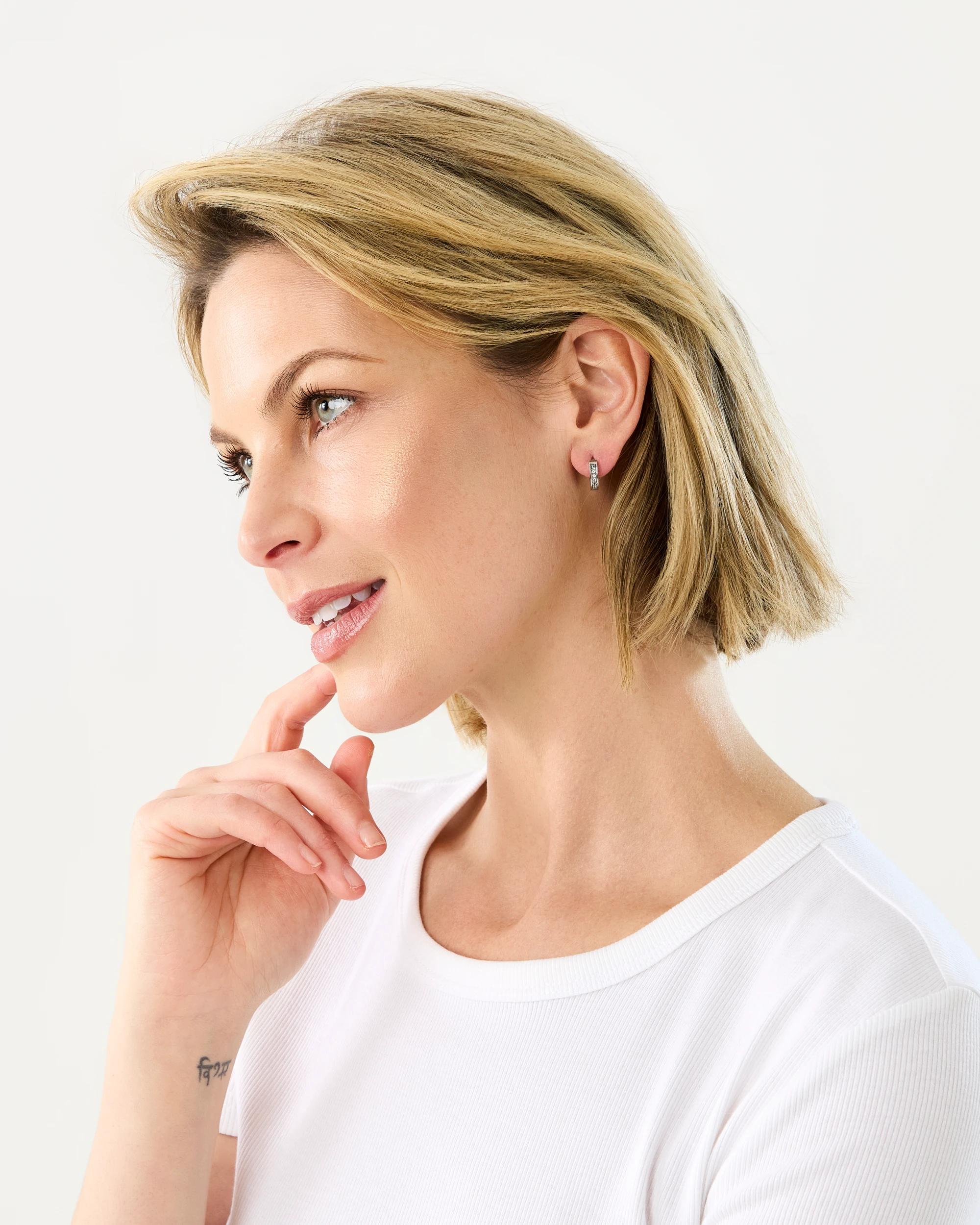 5 Waterproof Stainless Steel Hoop Earrings - Gold Tone Gold, 5 of 5