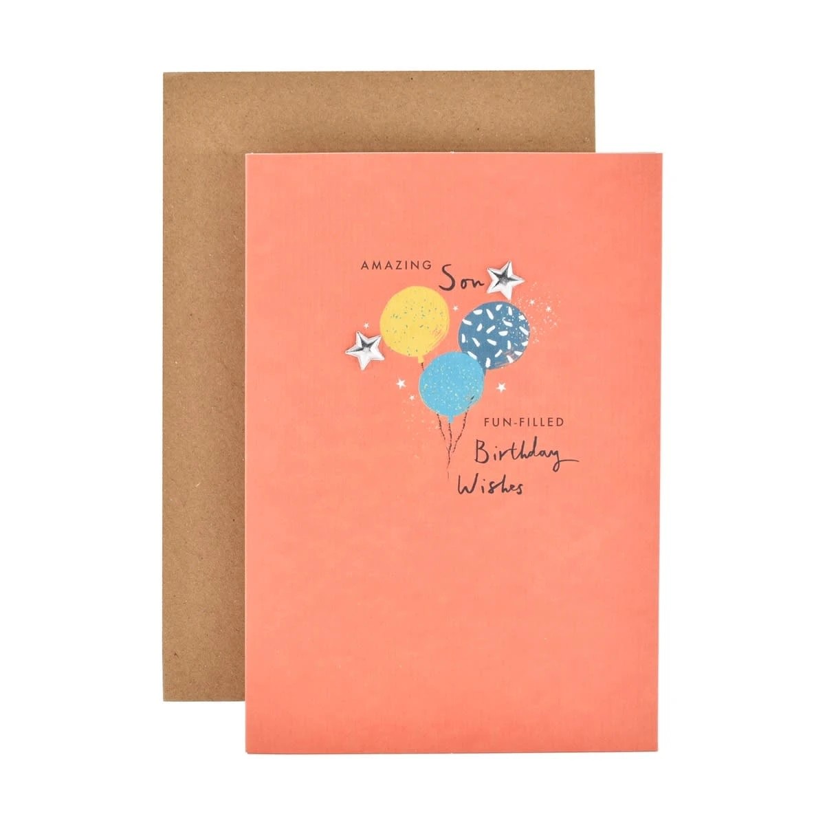1 Hallmark Birthday Card For Son - Balloons & Stars, 1 of 3