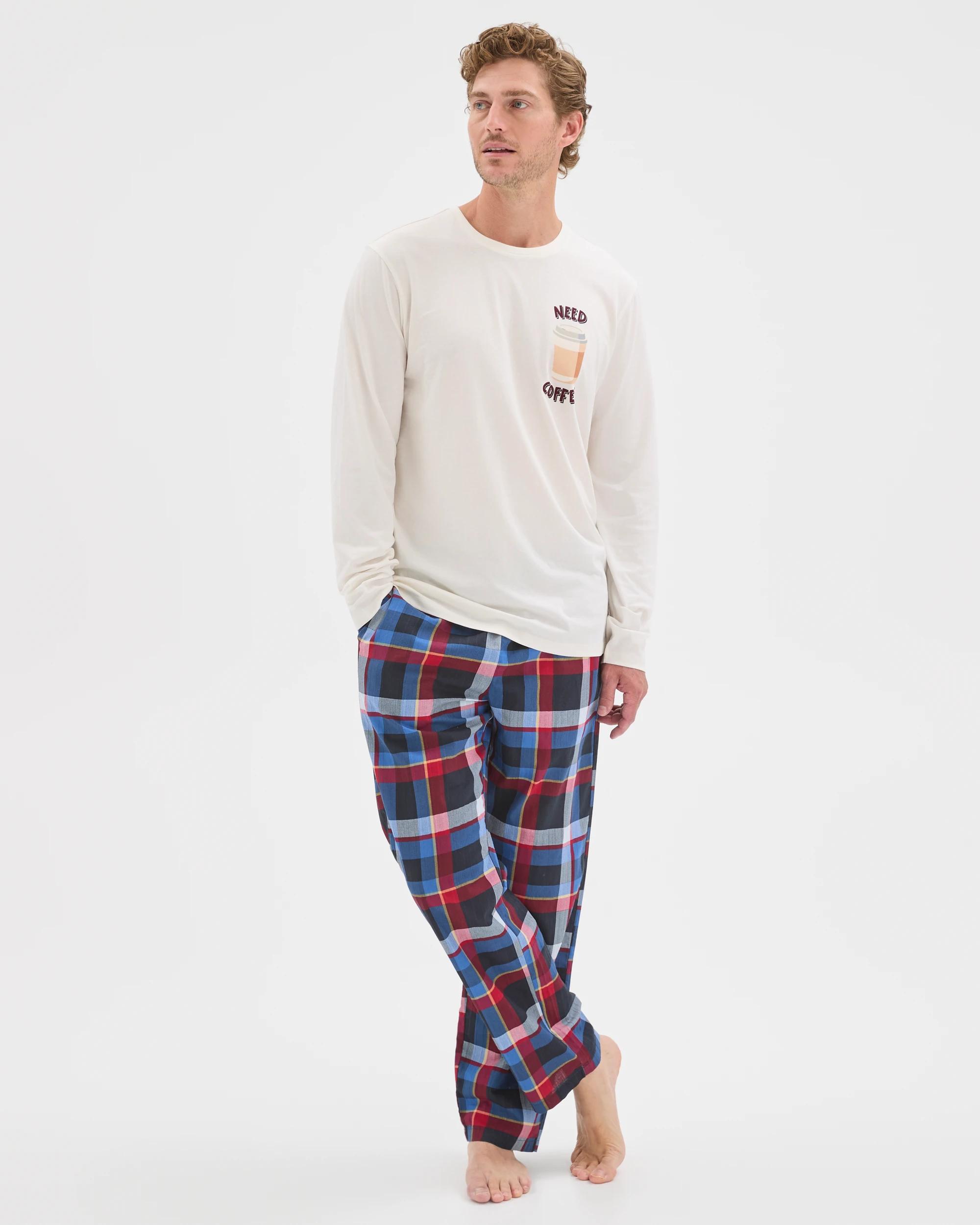 1 Maxx Australian Cotton Long Sleeve Sleep Top NEED COFFEE, 1 of 6