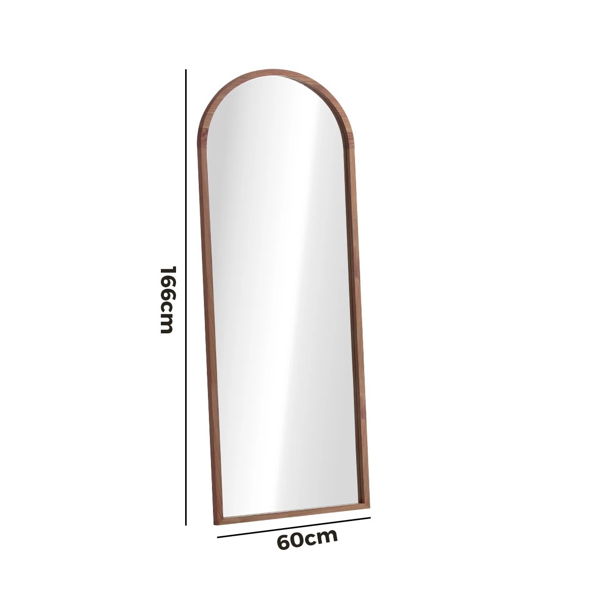 2 Oikiture Wooden Full Length Mirror 166x60cm Arched Dressing Floor Mirrors
 - Brown, 2 of 10