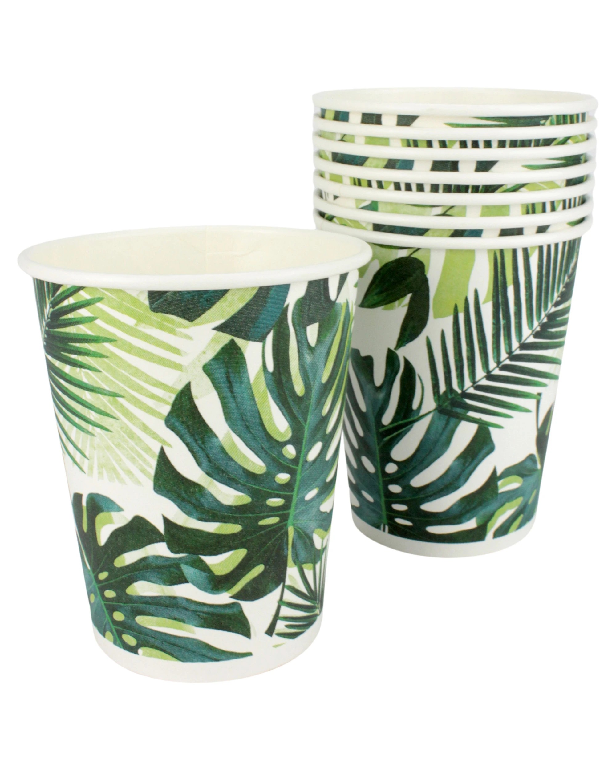 1 Talking Tables Talking Tables Tropical Fiesta Palm Leaf Paper Cups Pack of 8 - Green, 1 of 4