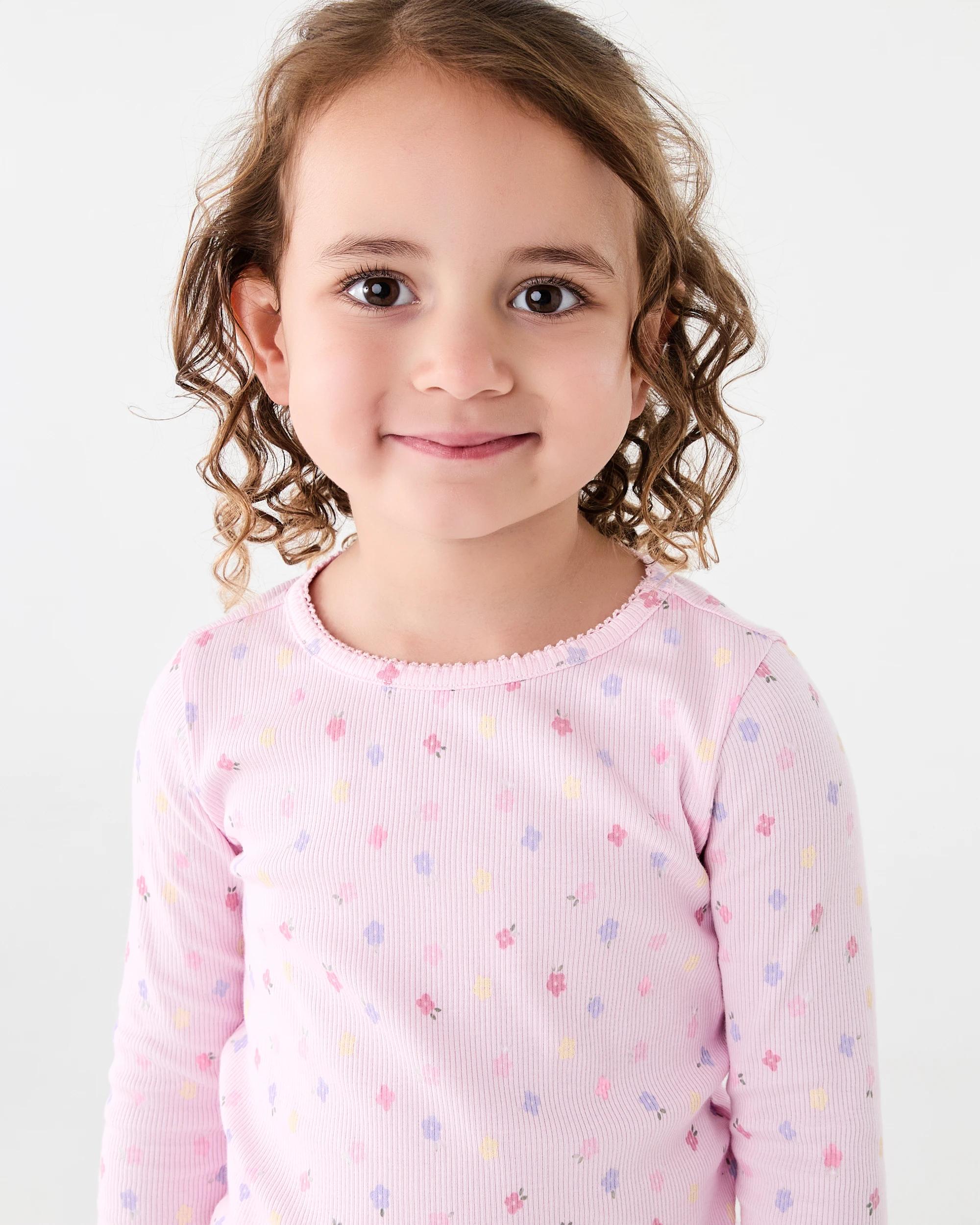 3 Long Sleeve Rib T-shirt Pnk Flwrs, 3 of 7