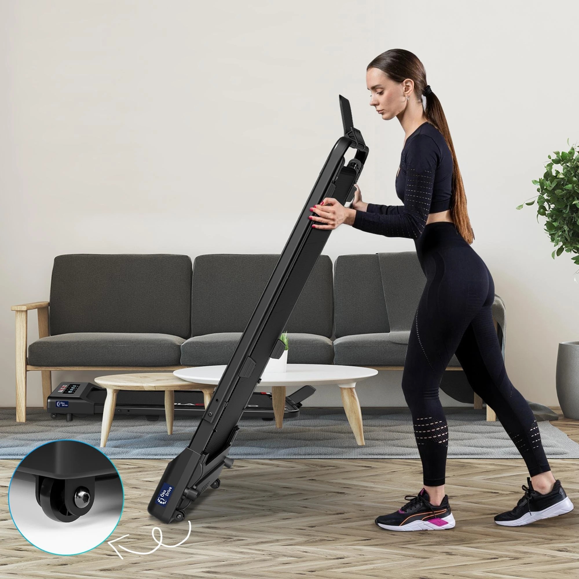 9 Black Lord Treadmill Electric Walking Pad Under Desk Foldable Gym 400mm - Black, 9 of 9